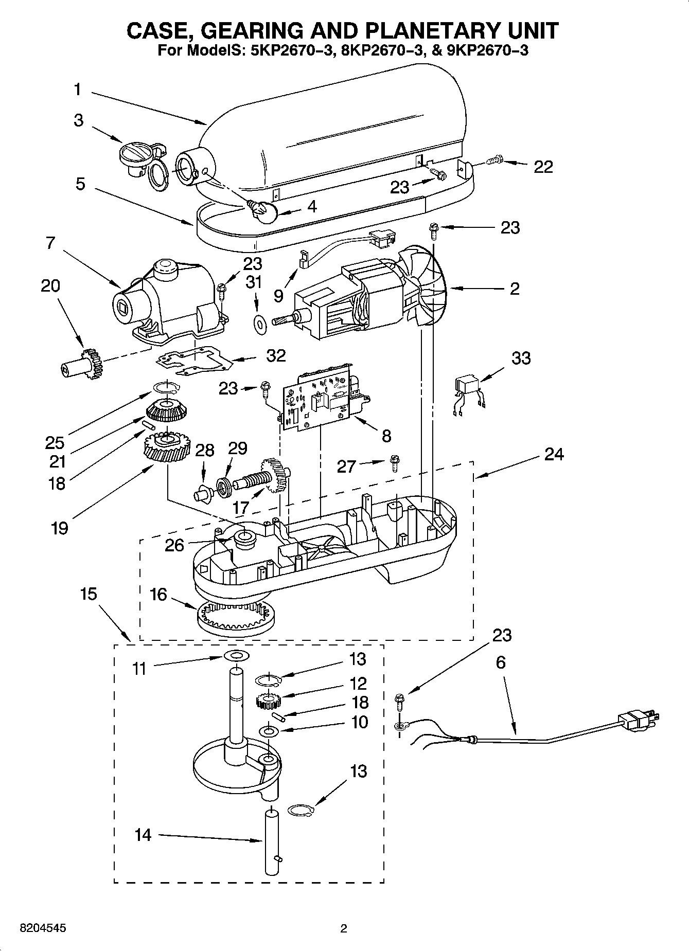 01 - CASE, GEARING AND PLANETARY UNIT