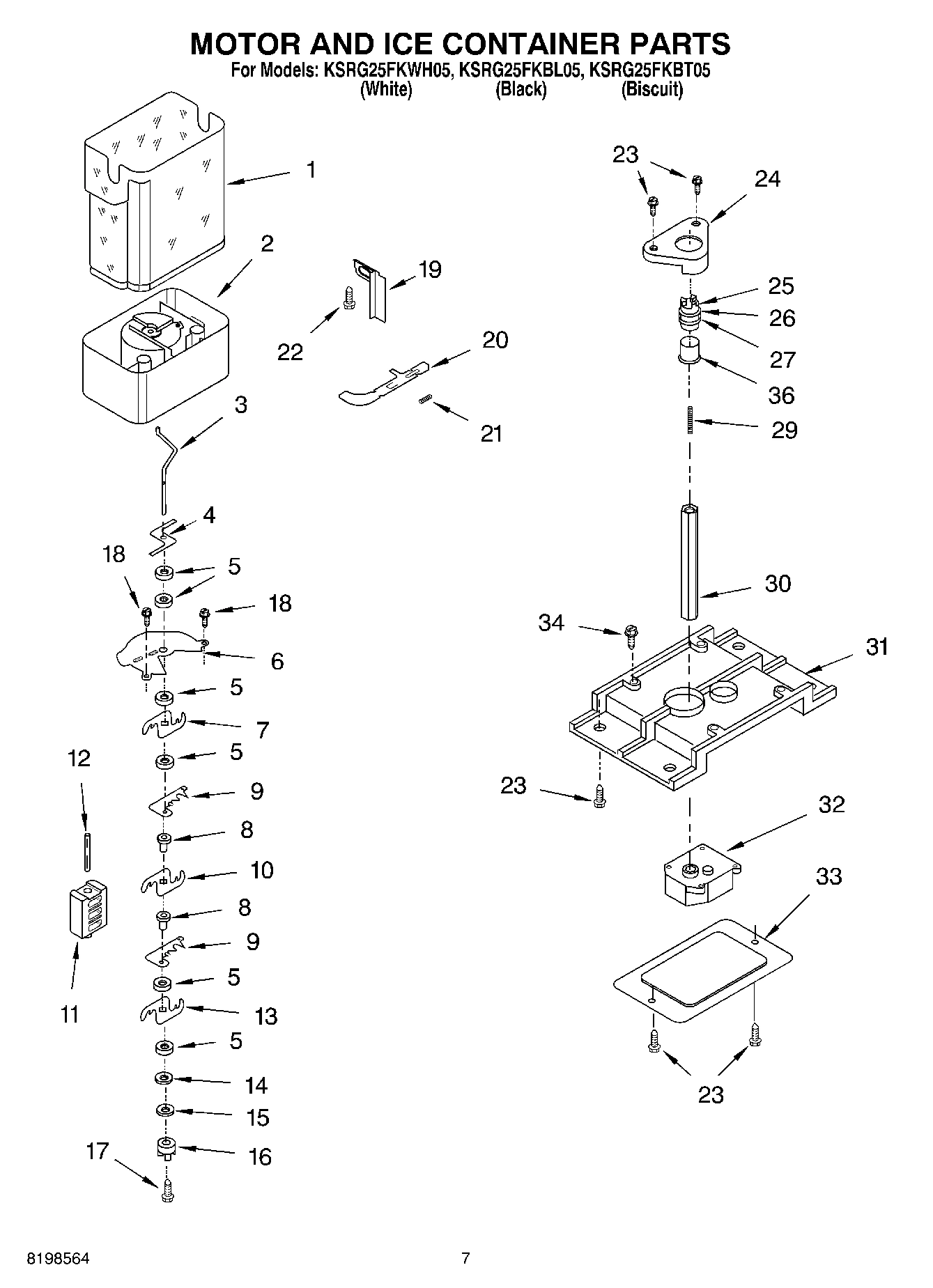 05 - MOTOR AND ICE CONTAINER PARTS