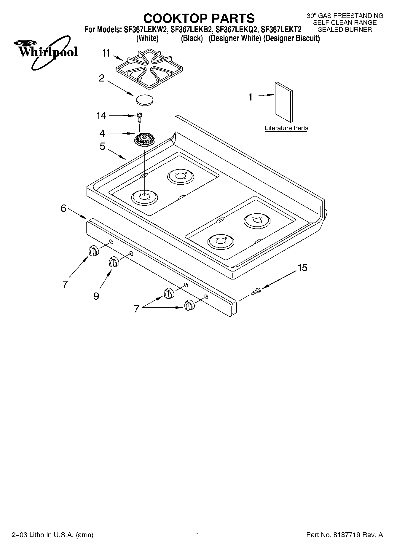 01 - COOKTOP PARTS