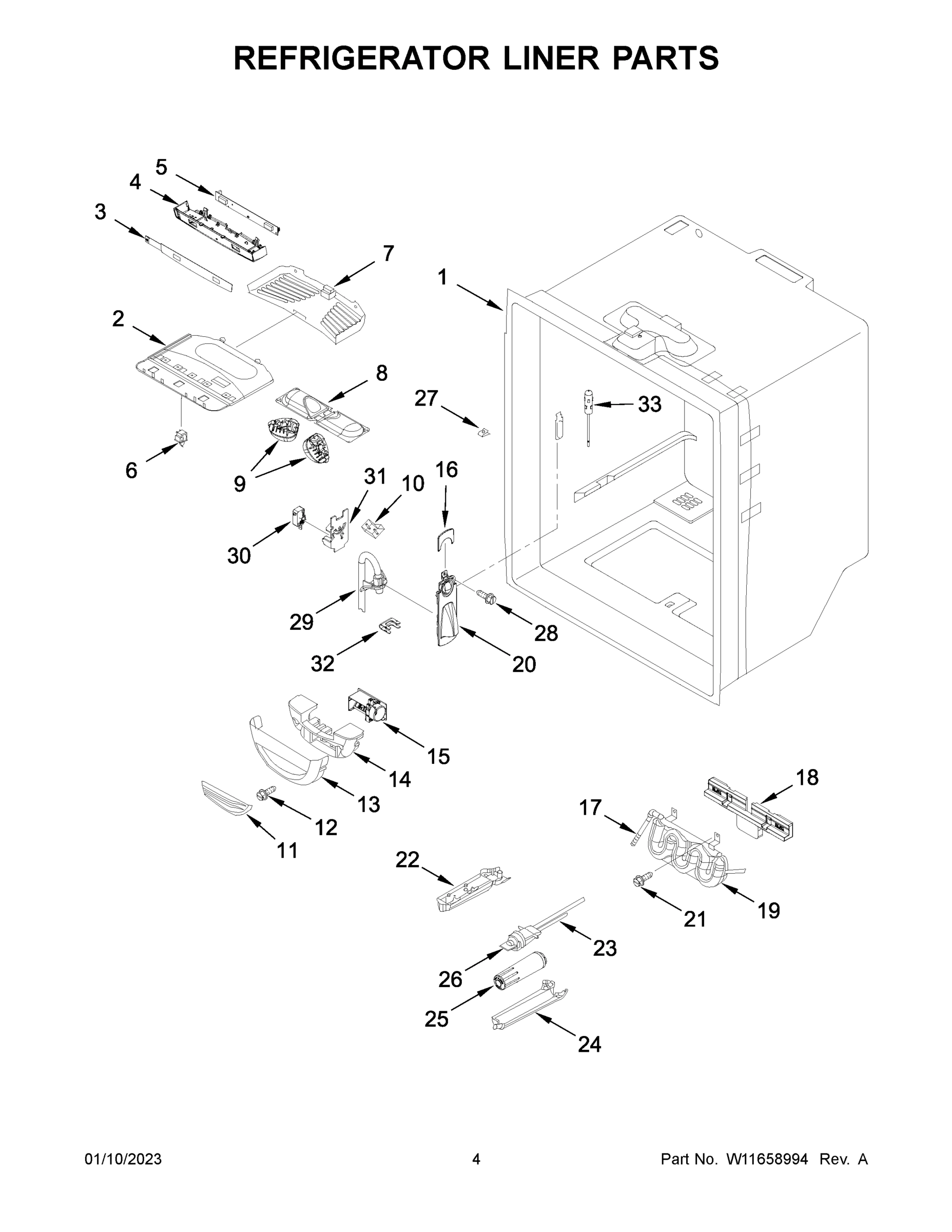 03 - REFRIGERATOR LINER PARTS