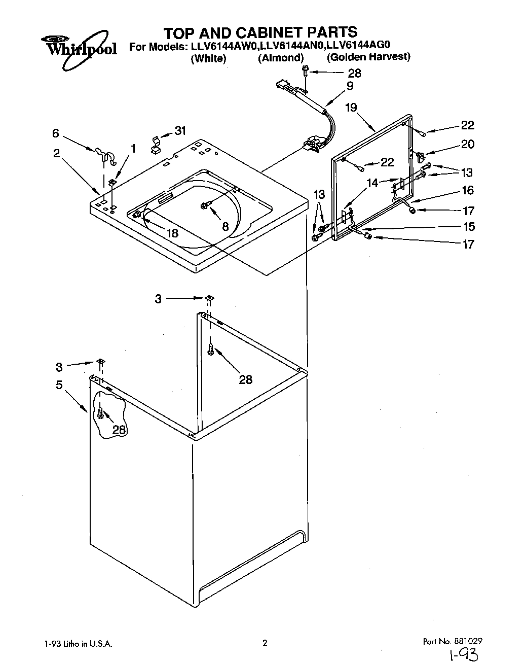 01 - TOP AND CABINET, LIT/OPTIONAL