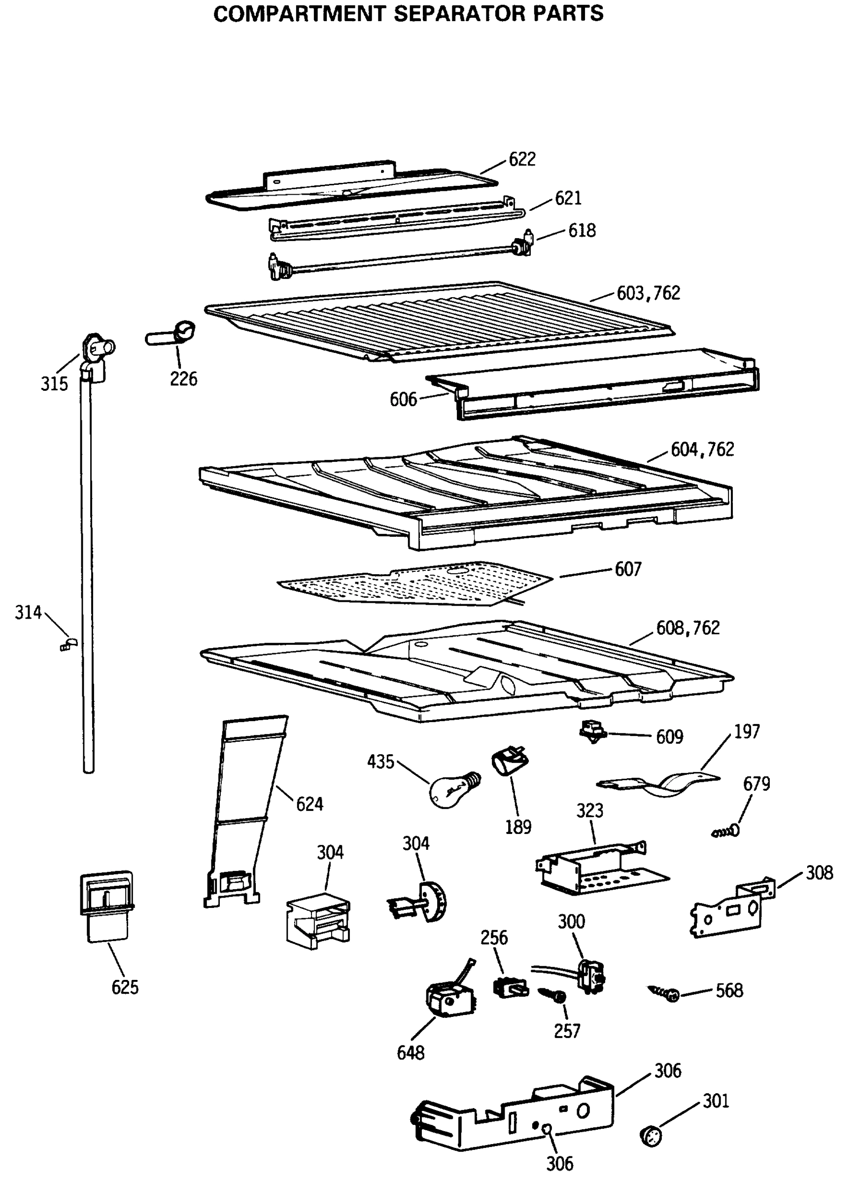 COMPARTMENT SEPARATOR PARTS