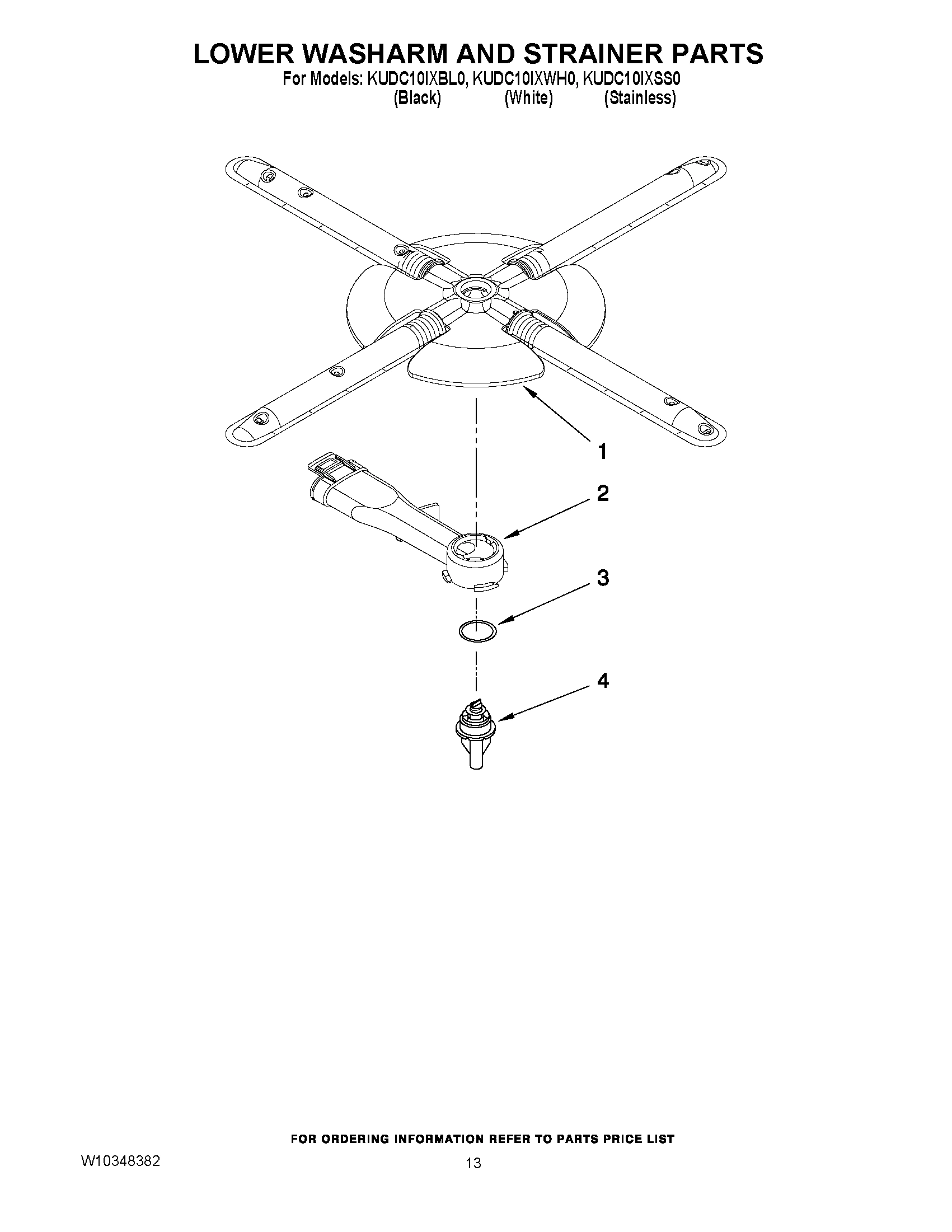 11 - LOWER WASHARM AND STRAINER PARTS