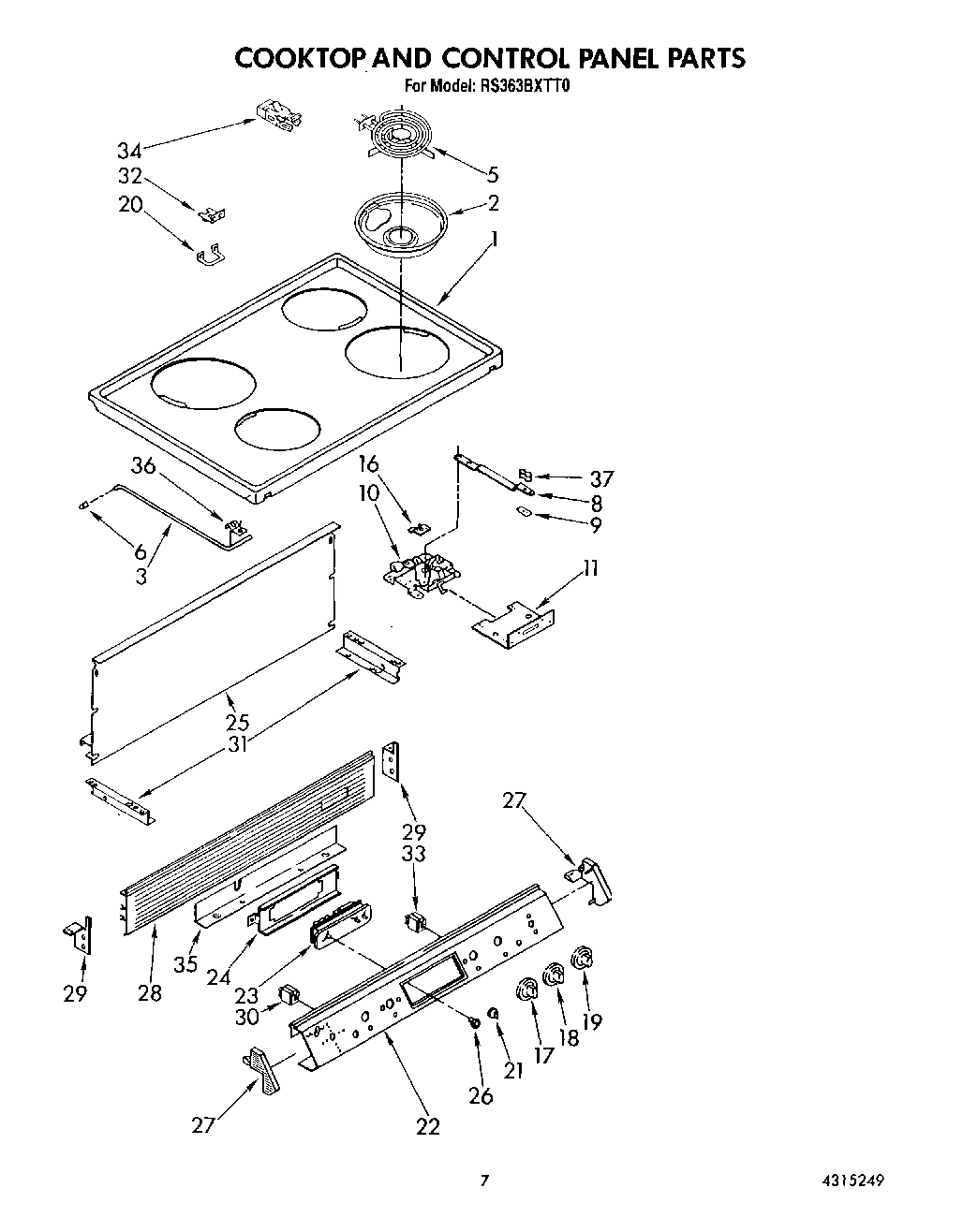 05 - COOKTOP AND CONTROL PANEL , LIT/OPTIONAL