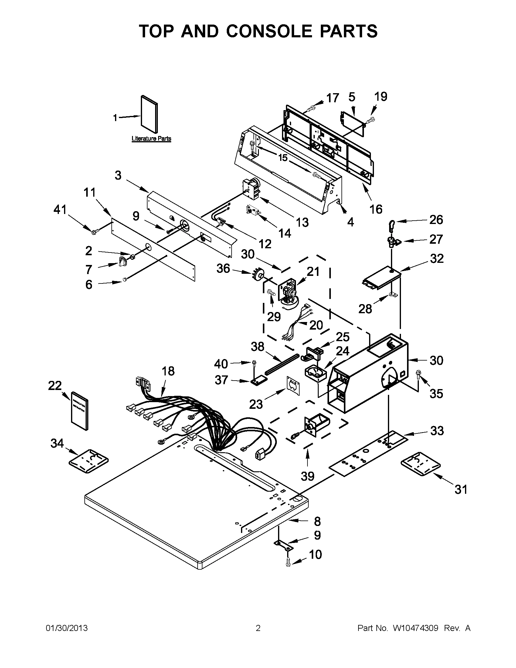 01 - TOP AND CONSOLE PARTS