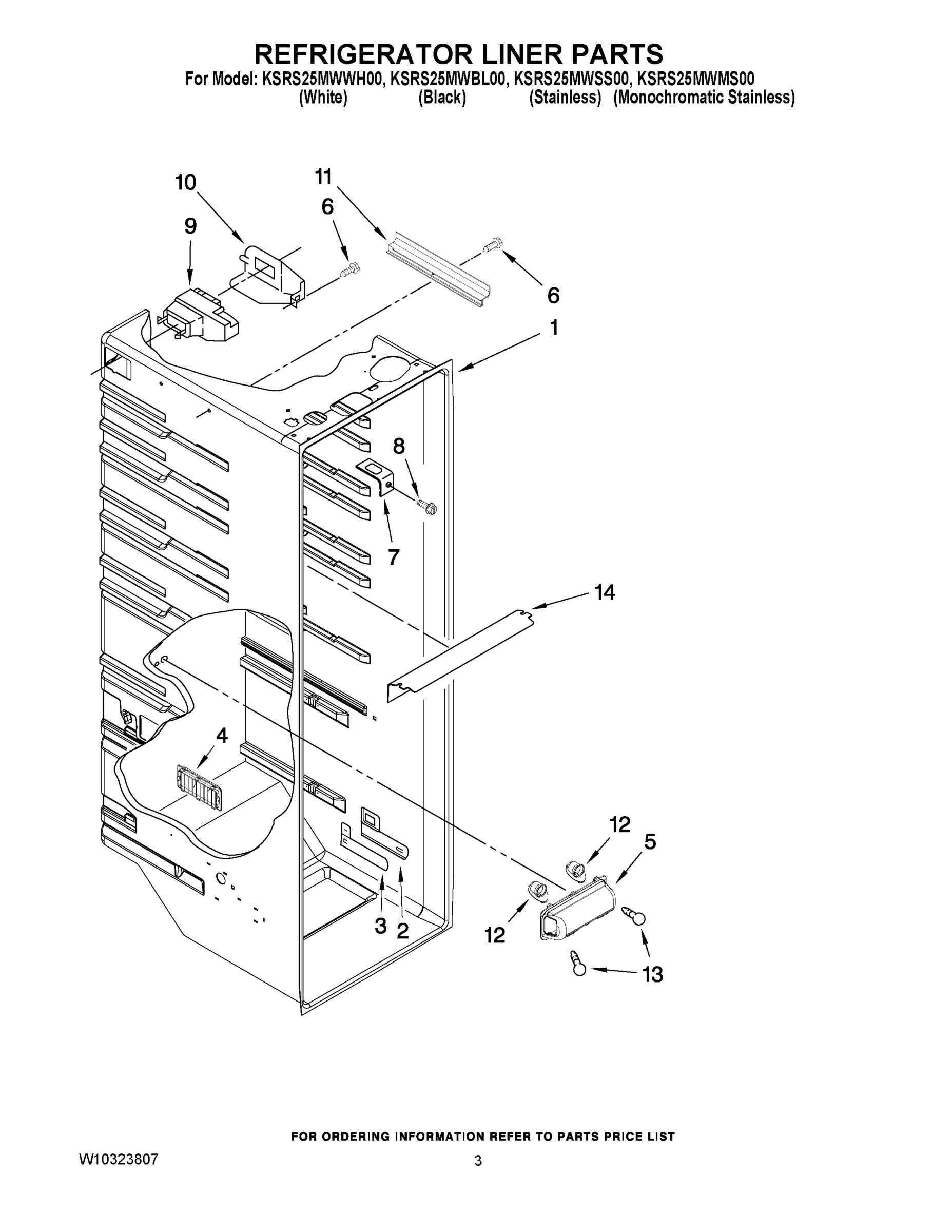 02 - REFRIGERATOR LINER PARTS