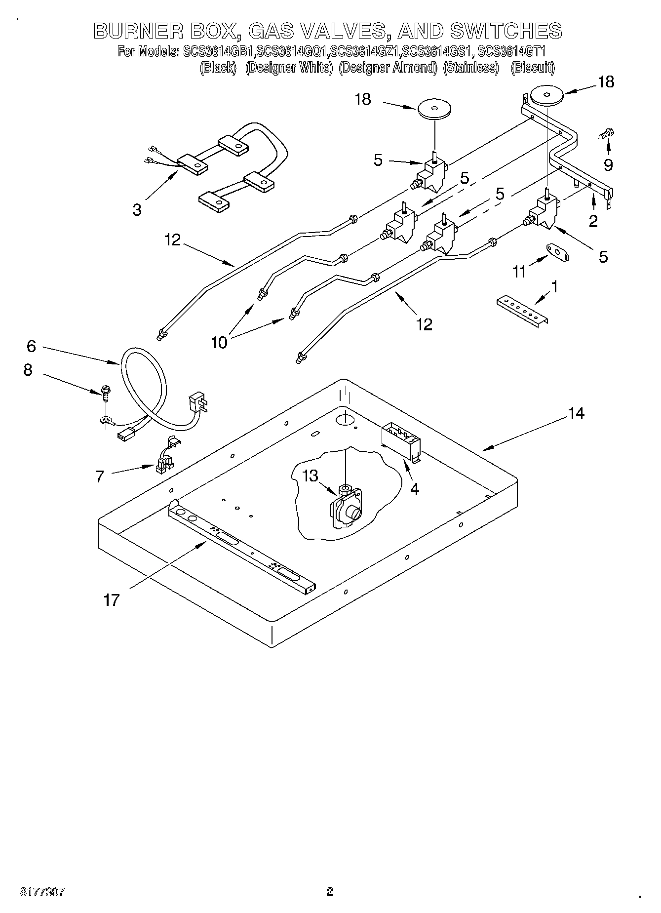 02 - BURNER BOX, GAS VALVES, AND SWITCHES