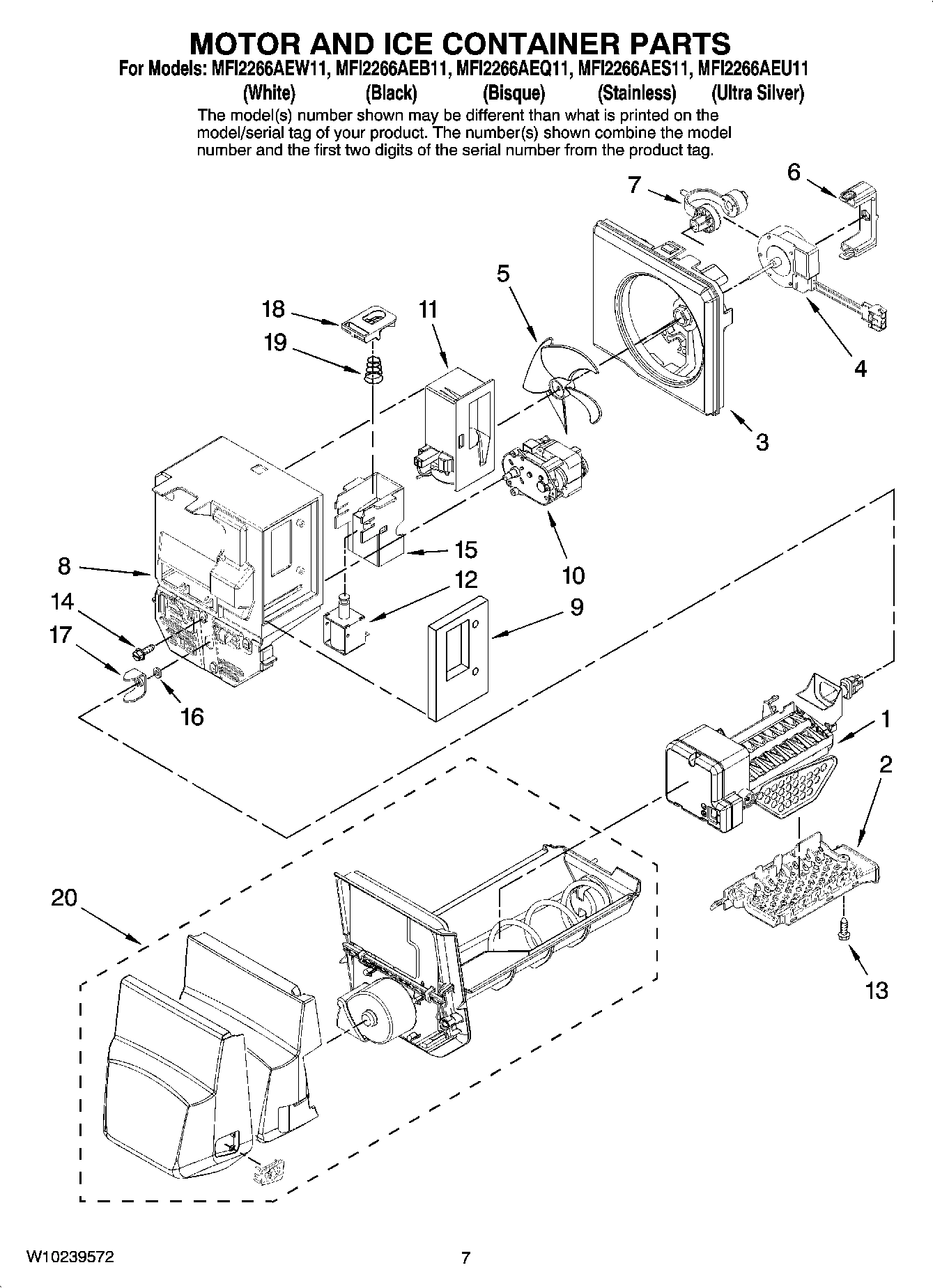 04 - MOTOR AND ICE CONTAINER PARTS