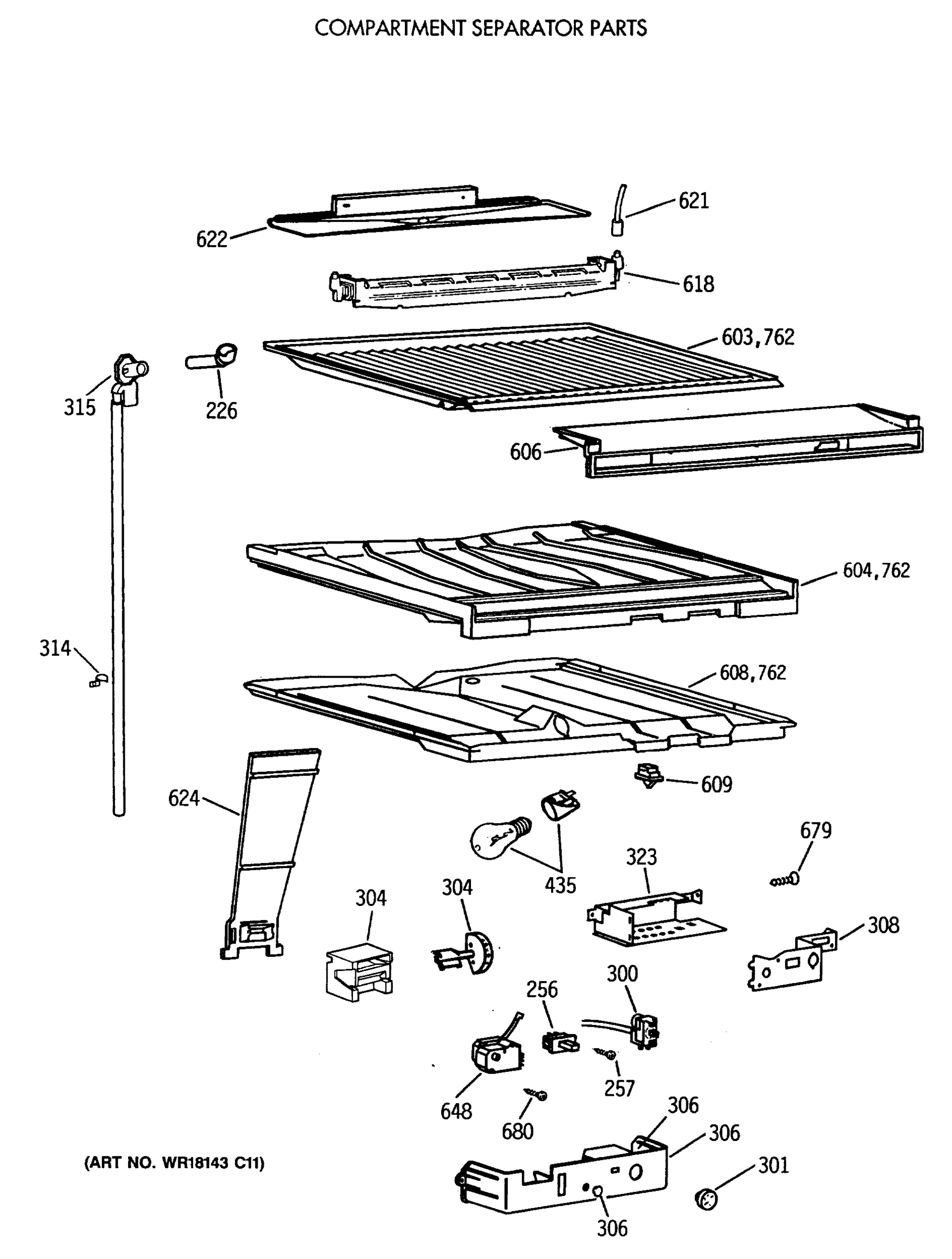 COMPARTMENT SEPARATOR PARTS