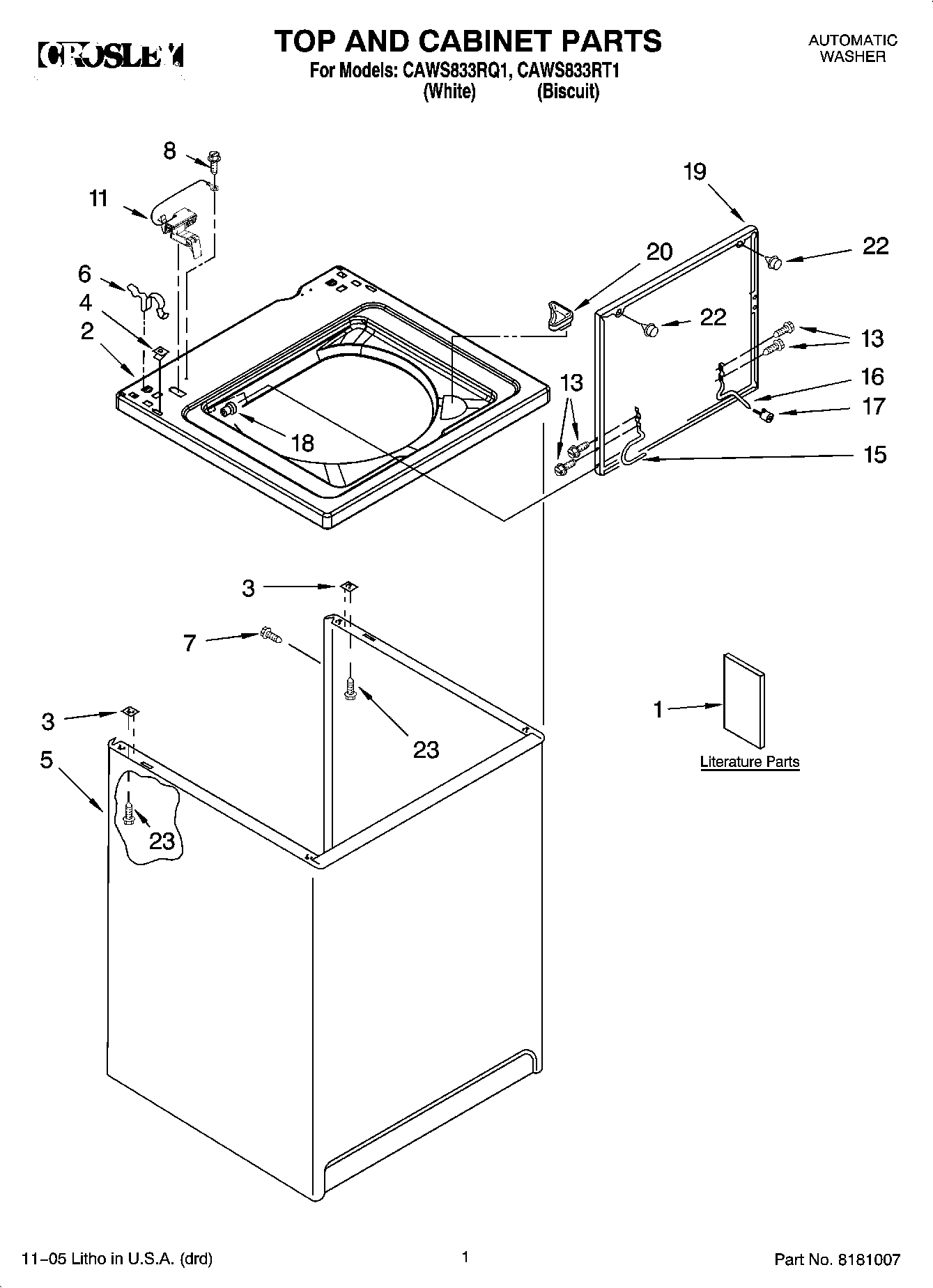 01 - TOP AND CABINET PARTS