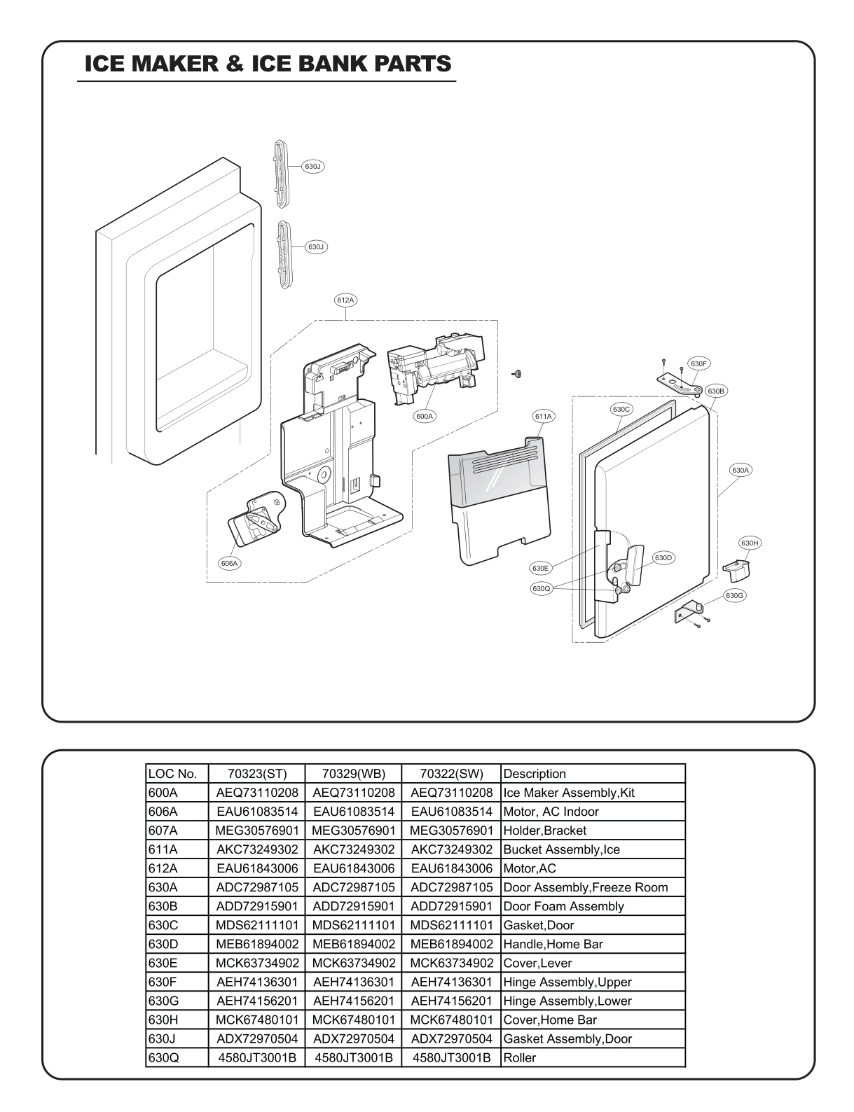 ICE MAKER & ICE BIN PARTS