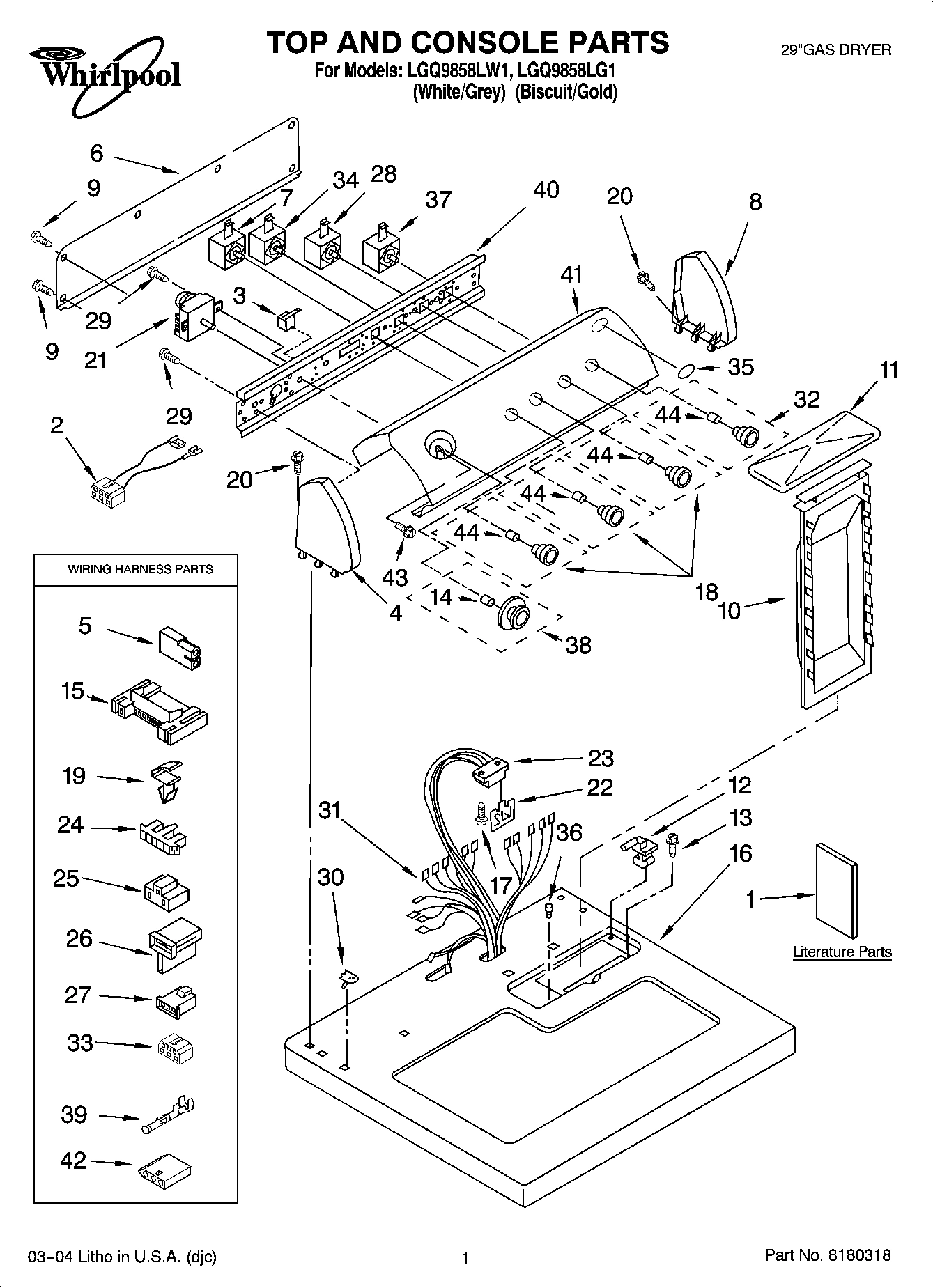 01 - TOP AND CONSOLE PARTS
