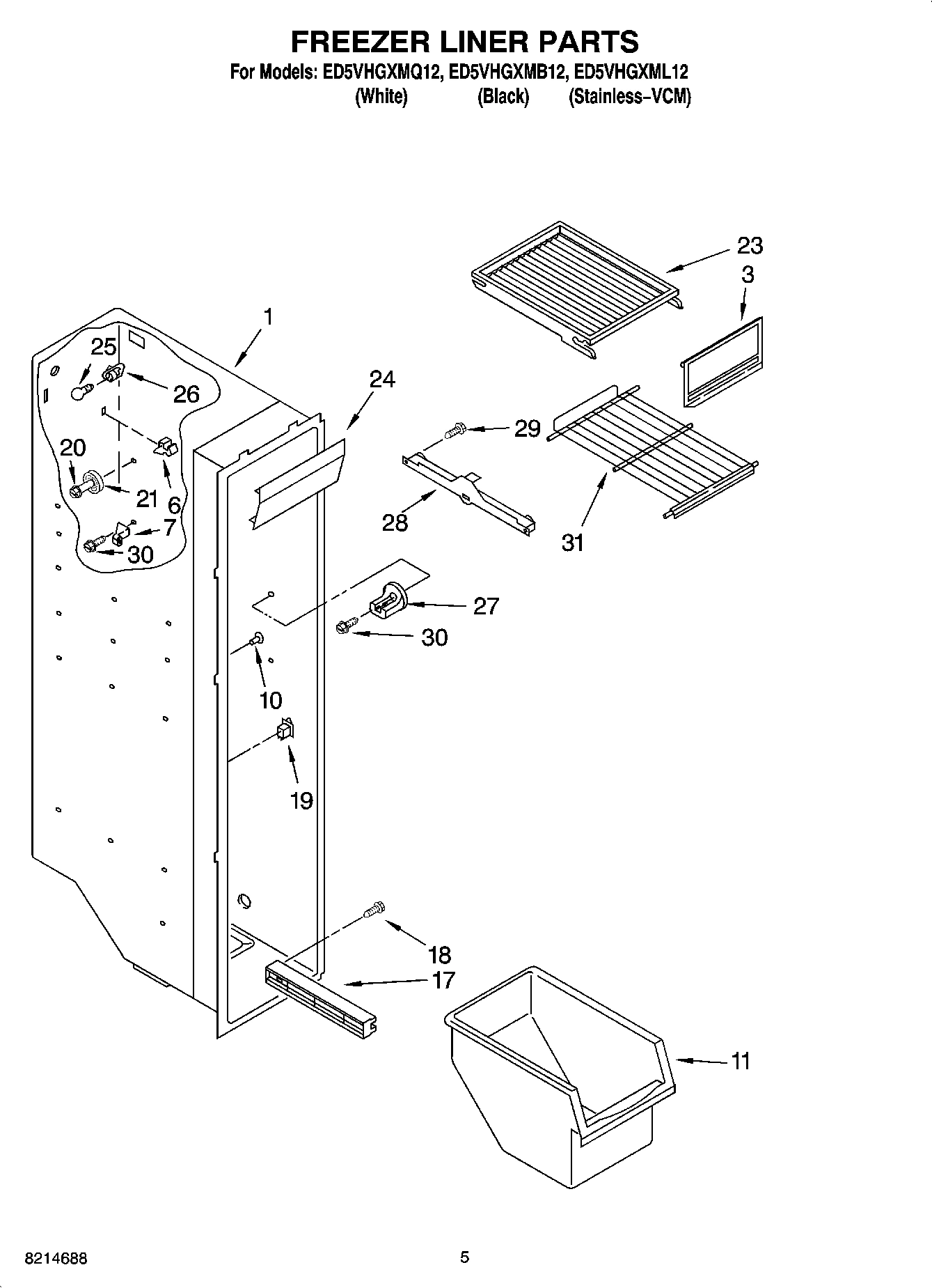 04 - FREEZER LINER PARTS