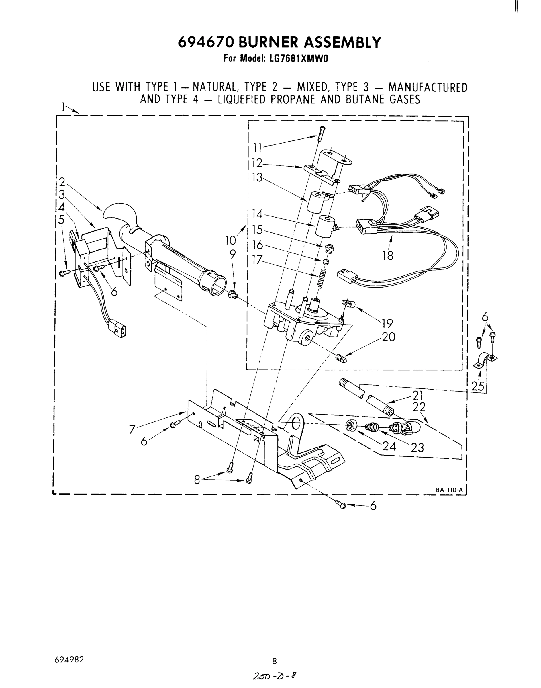 05 - 694670 BURNER ASSEMBLY