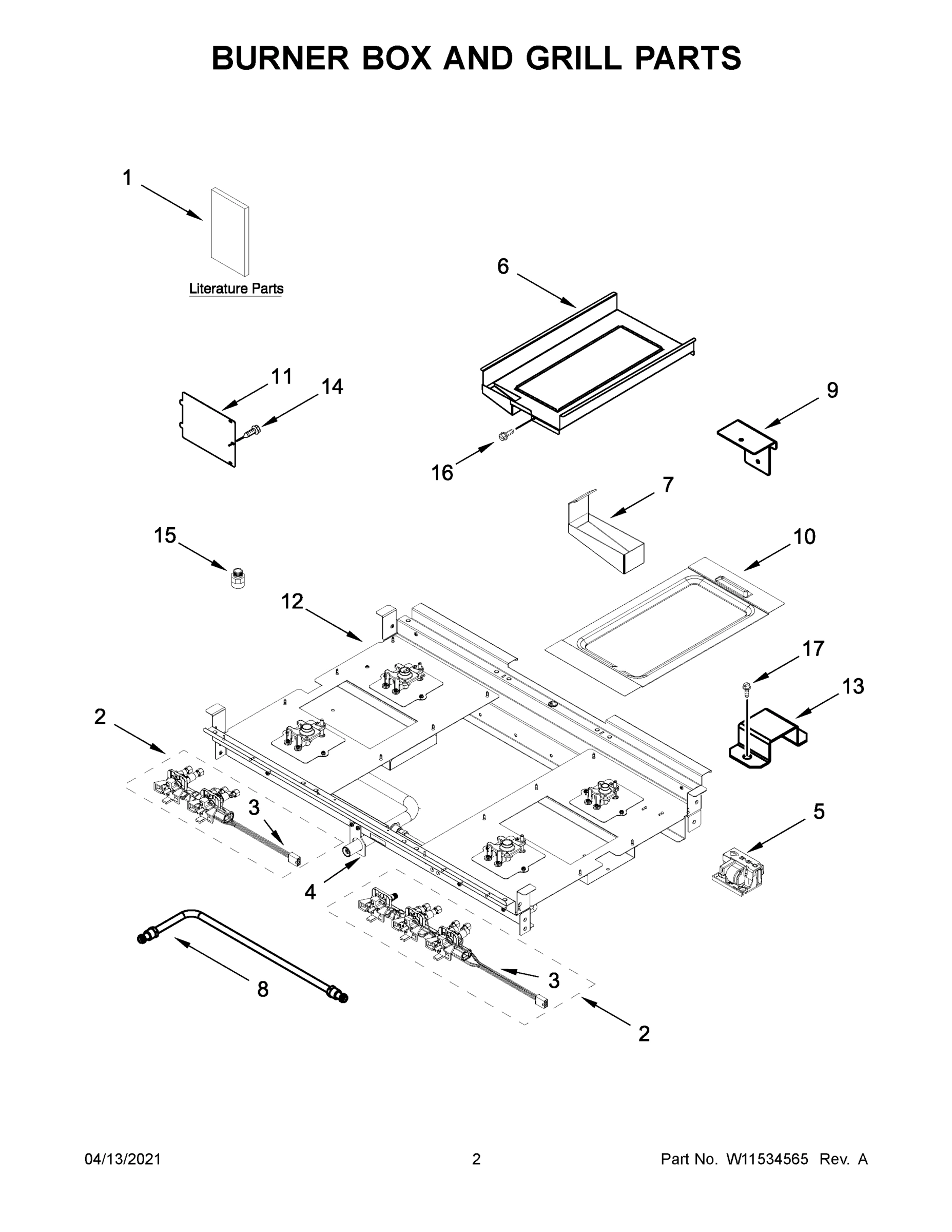 02 - BURNER BOX AND GRILL PARTS