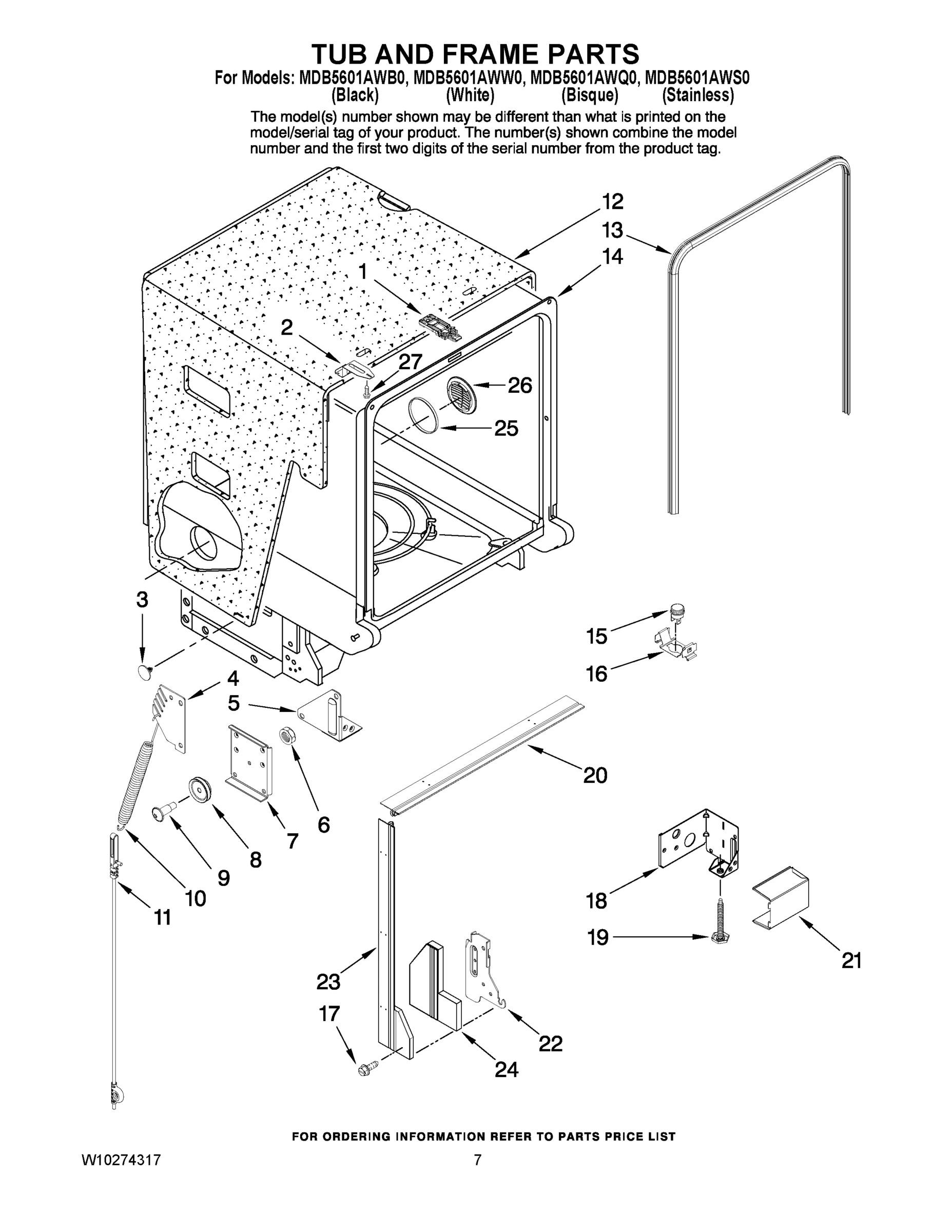 07 - TUB AND FRAME PARTS
