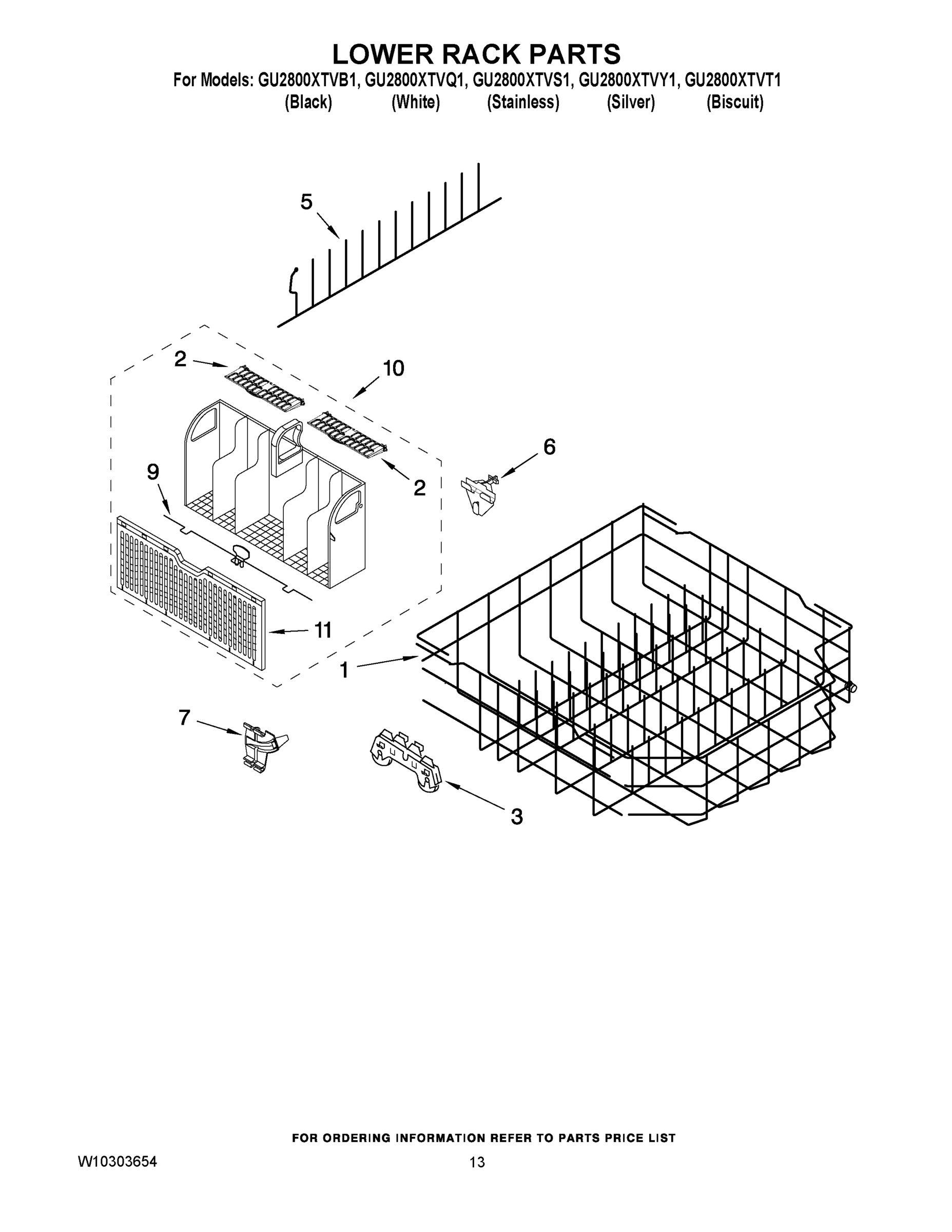 10 - LOWER RACK PARTS
