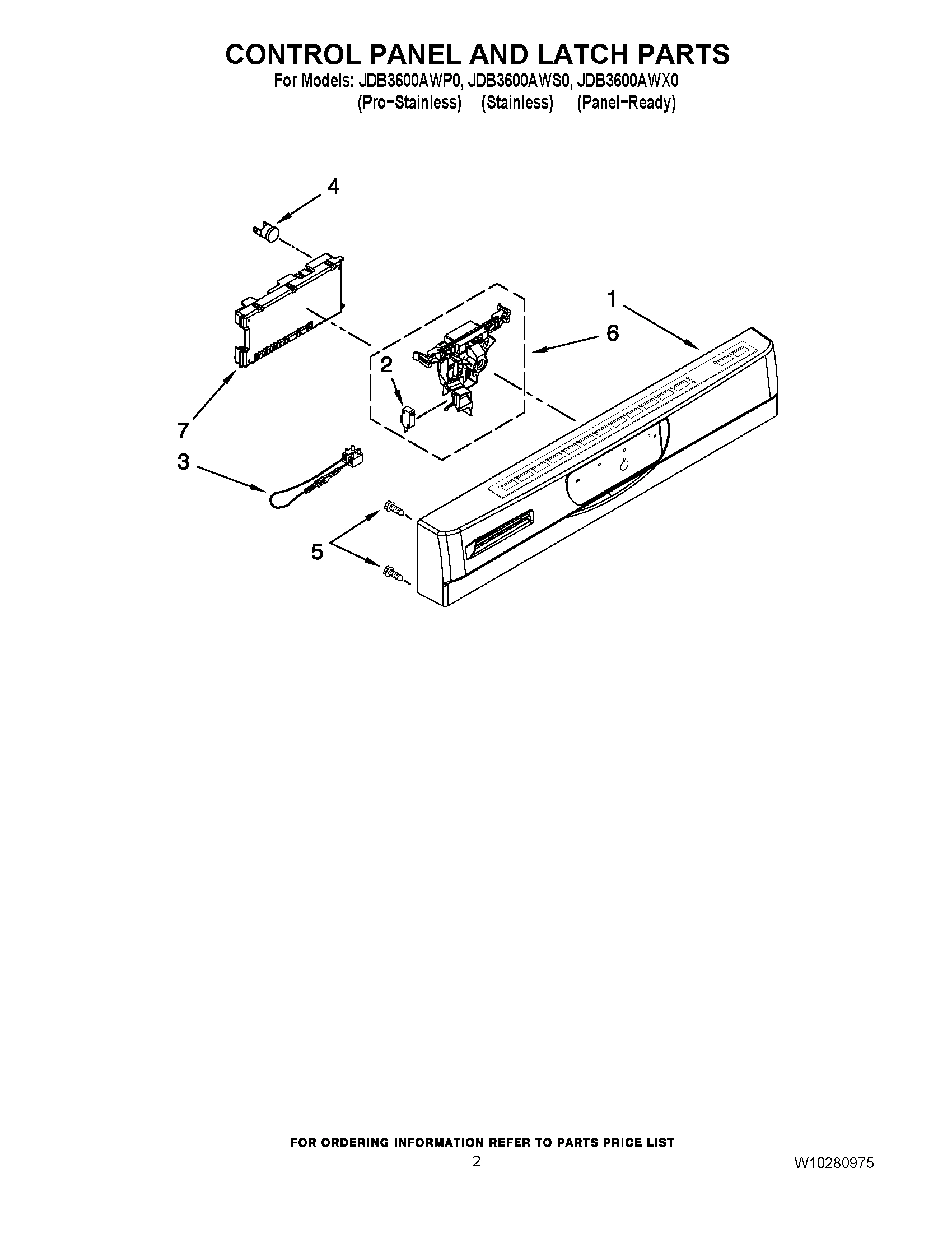 02 - CONTROL PANEL AND LATCH PARTS