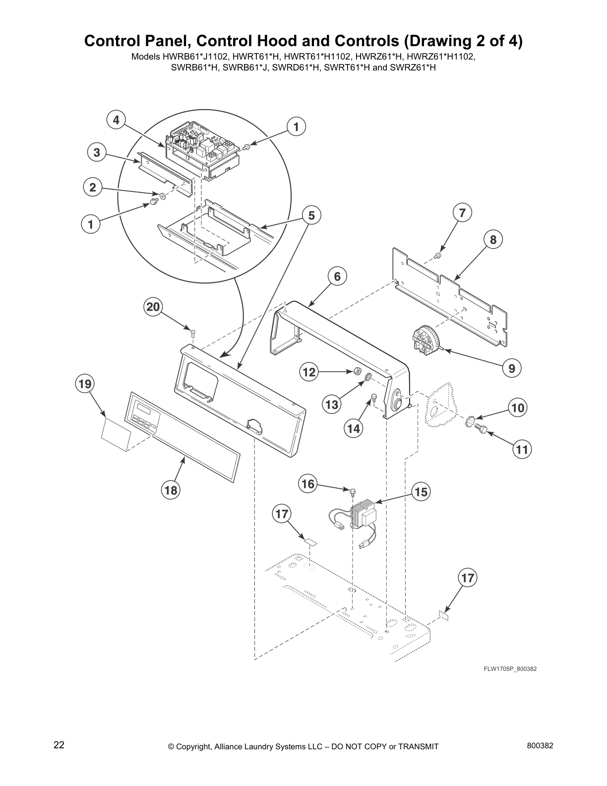 Control Panel, Control Hood and Controls (Drawing 2 of 4)