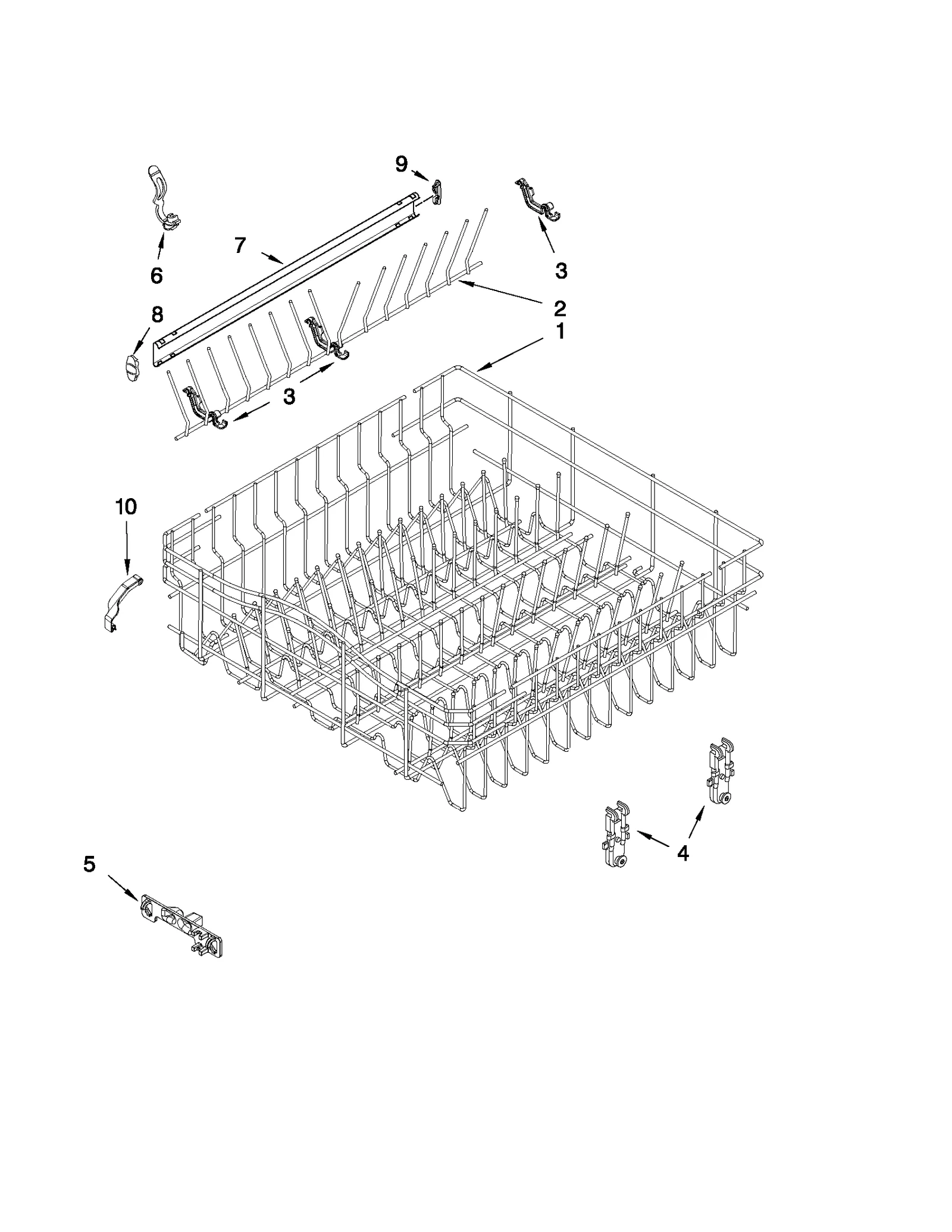 UPPER RACK AND TRACK PARTS