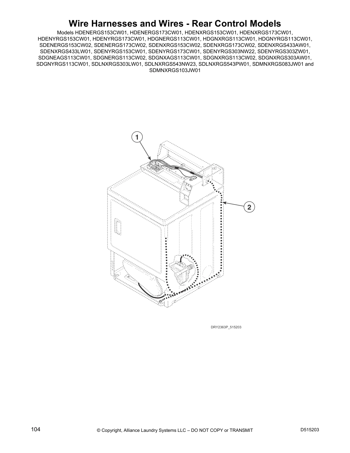 Wire Harnesses and Wires - Rear Control Models