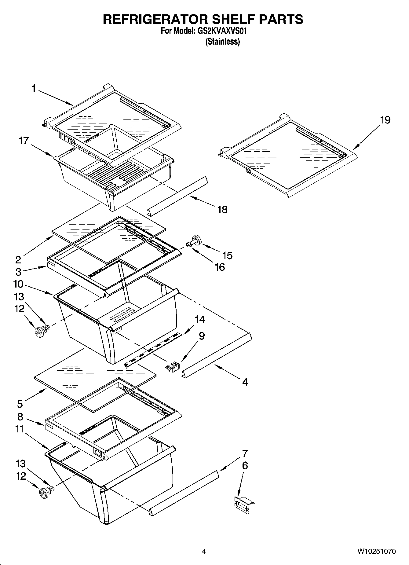03 - REFRIGERATOR SHELF PARTS