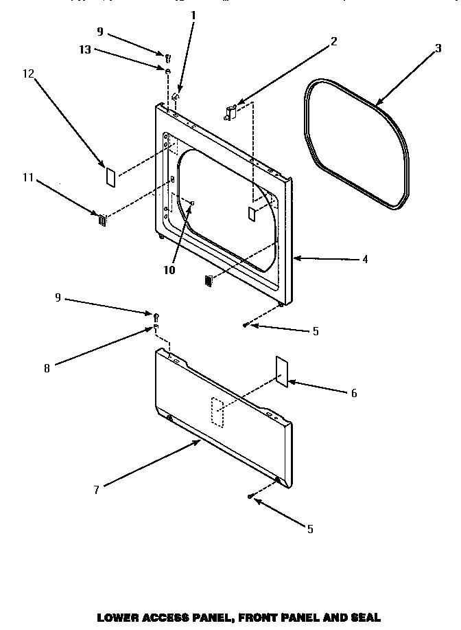 10 - LOWER ACCESS PANEL, FRONT PANEL & SEAL