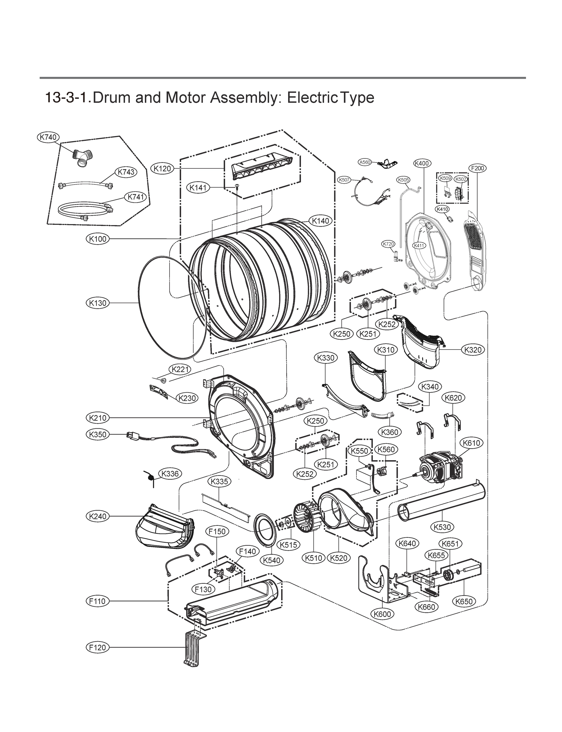 DRUM AND MOTOR ASSEMBLY