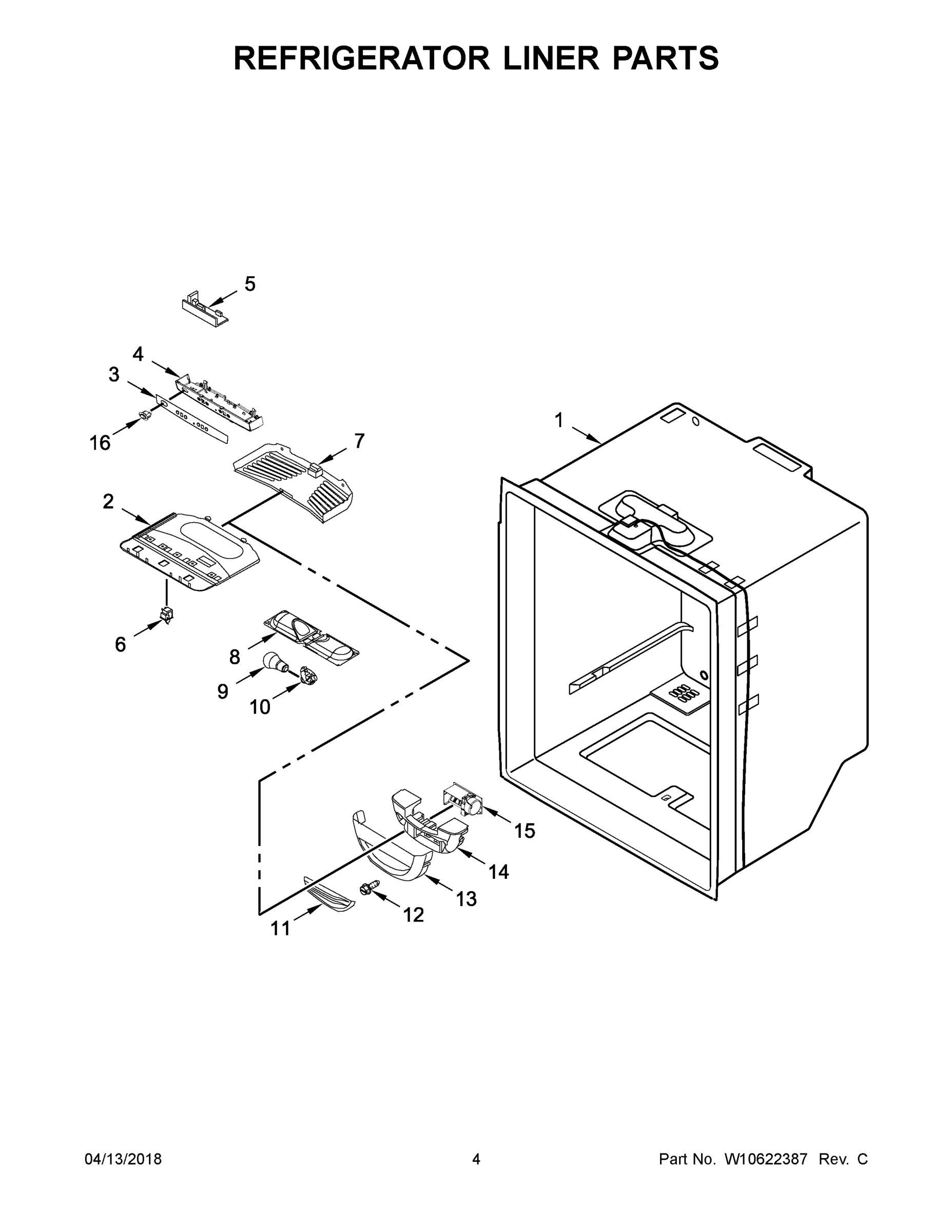 03 - REFRIGERATOR LINER PARTS
