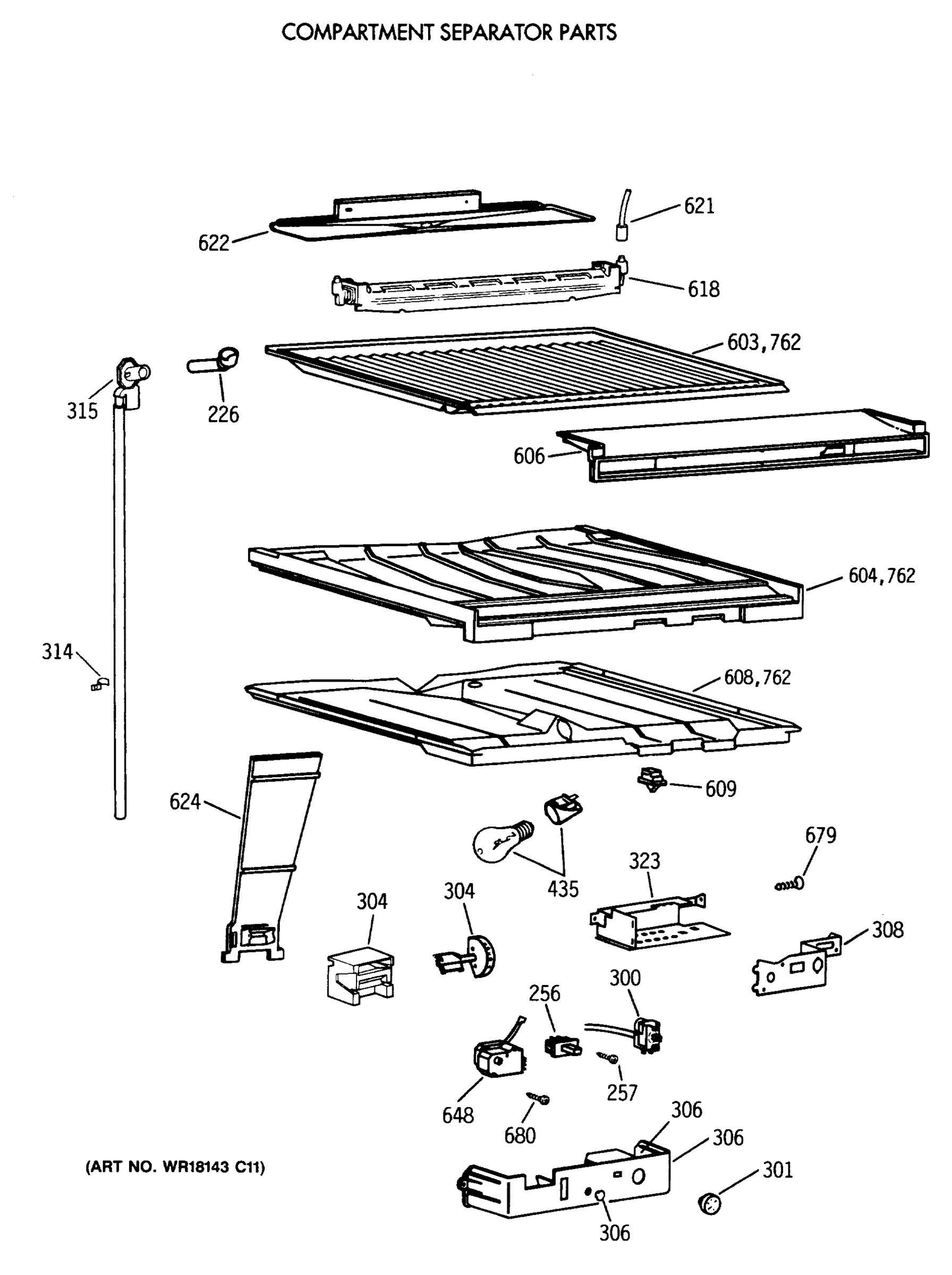 COMPARTMENT SEPARATOR PARTS