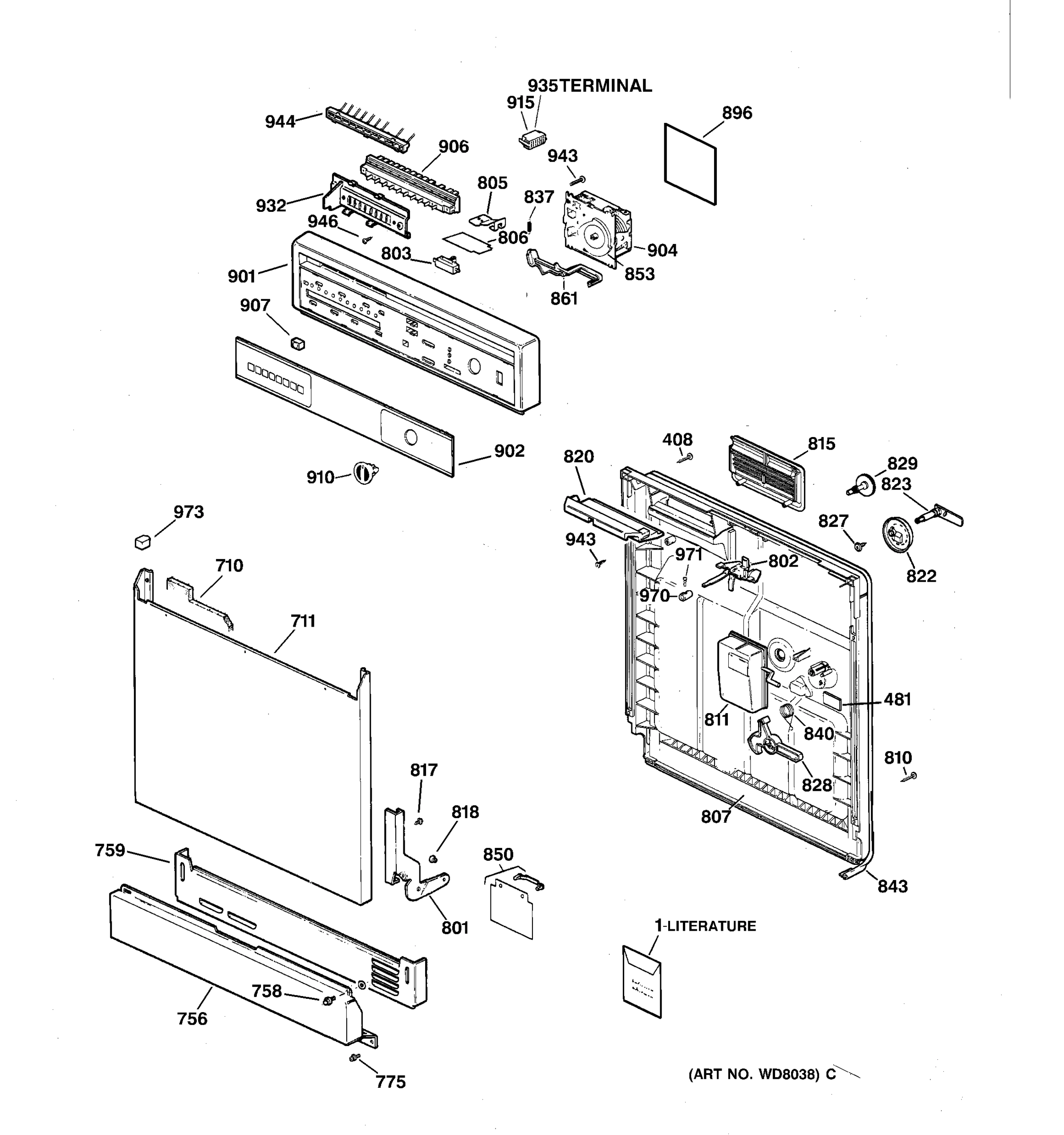 ESCUTCHEON & DOOR ASSEMBLY