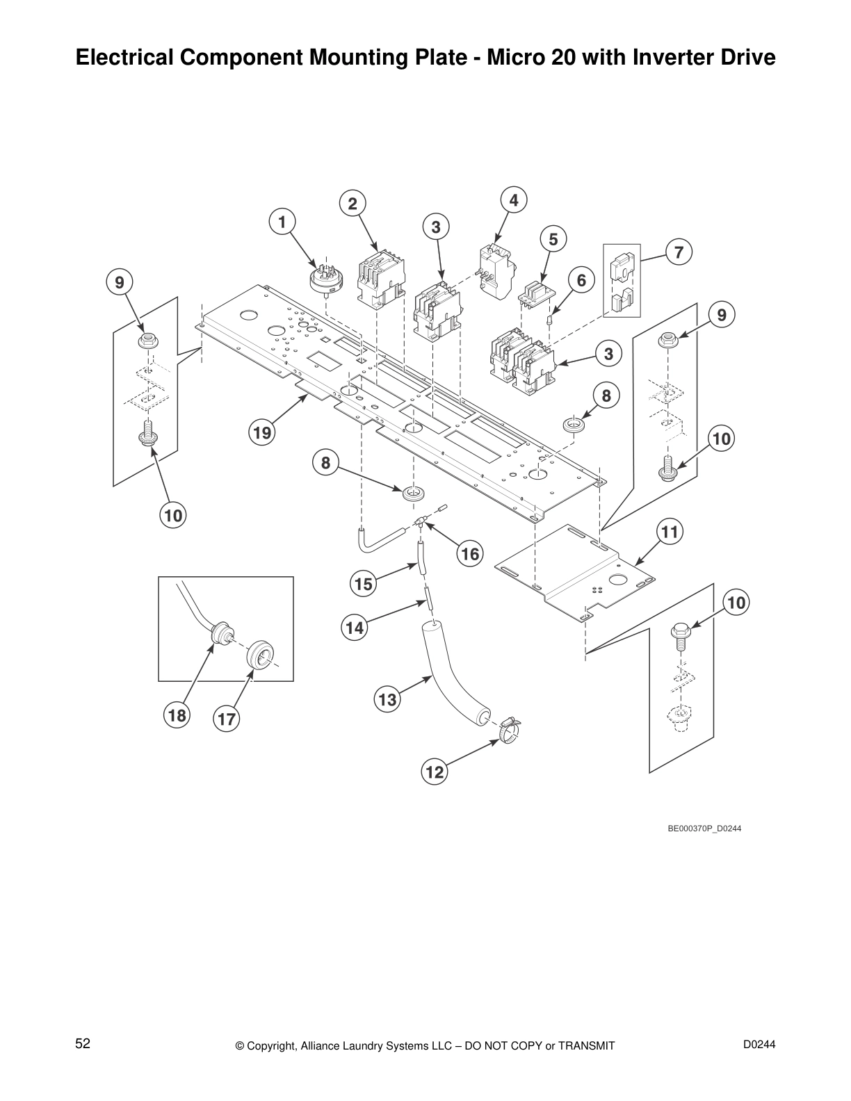 Electrical Component Mounting Plate - Micro 20 with Inverter Drive