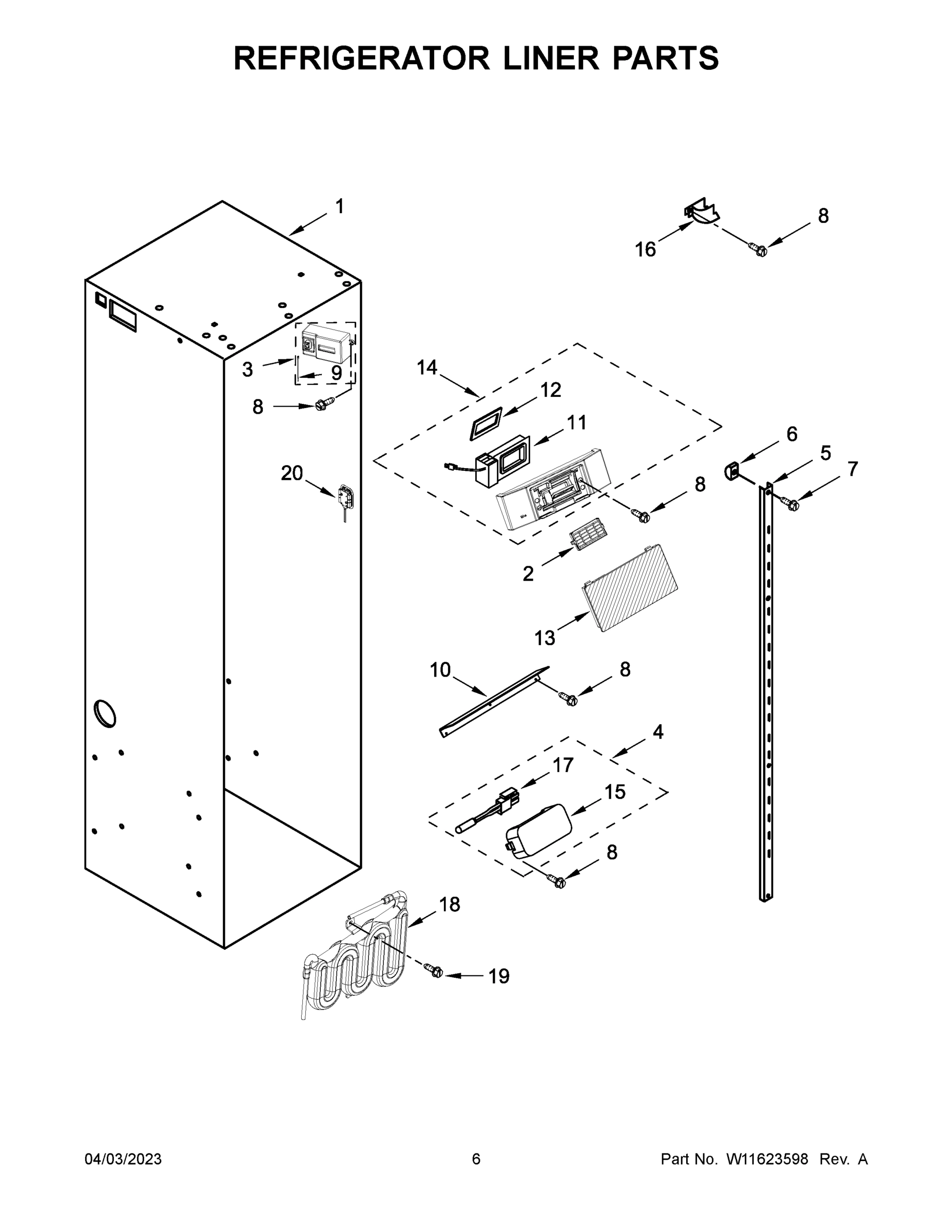 04 - REFRIGERATOR LINER PARTS