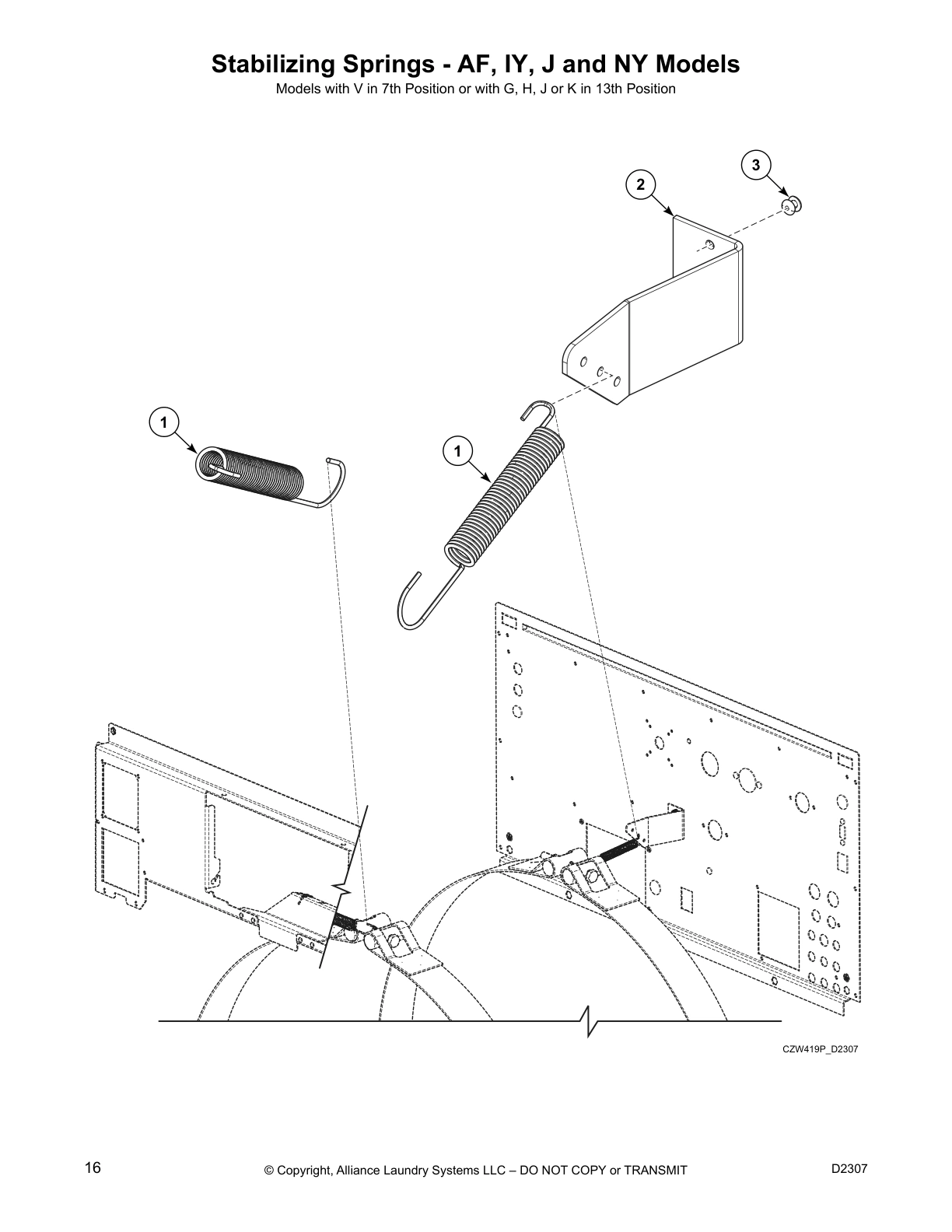 Stabilizing Springs - AF, IY, J and NY Models