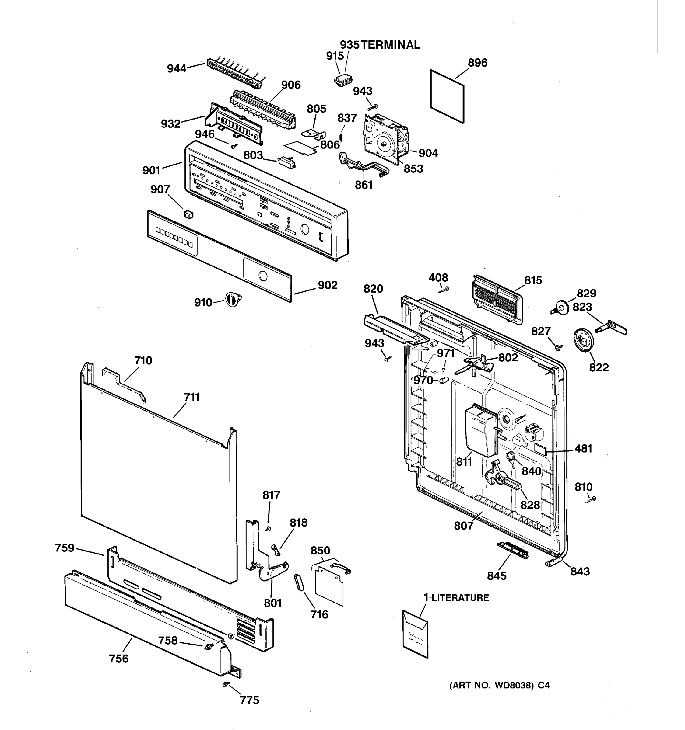 ESCUTCHEON & DOOR ASSEMBLY