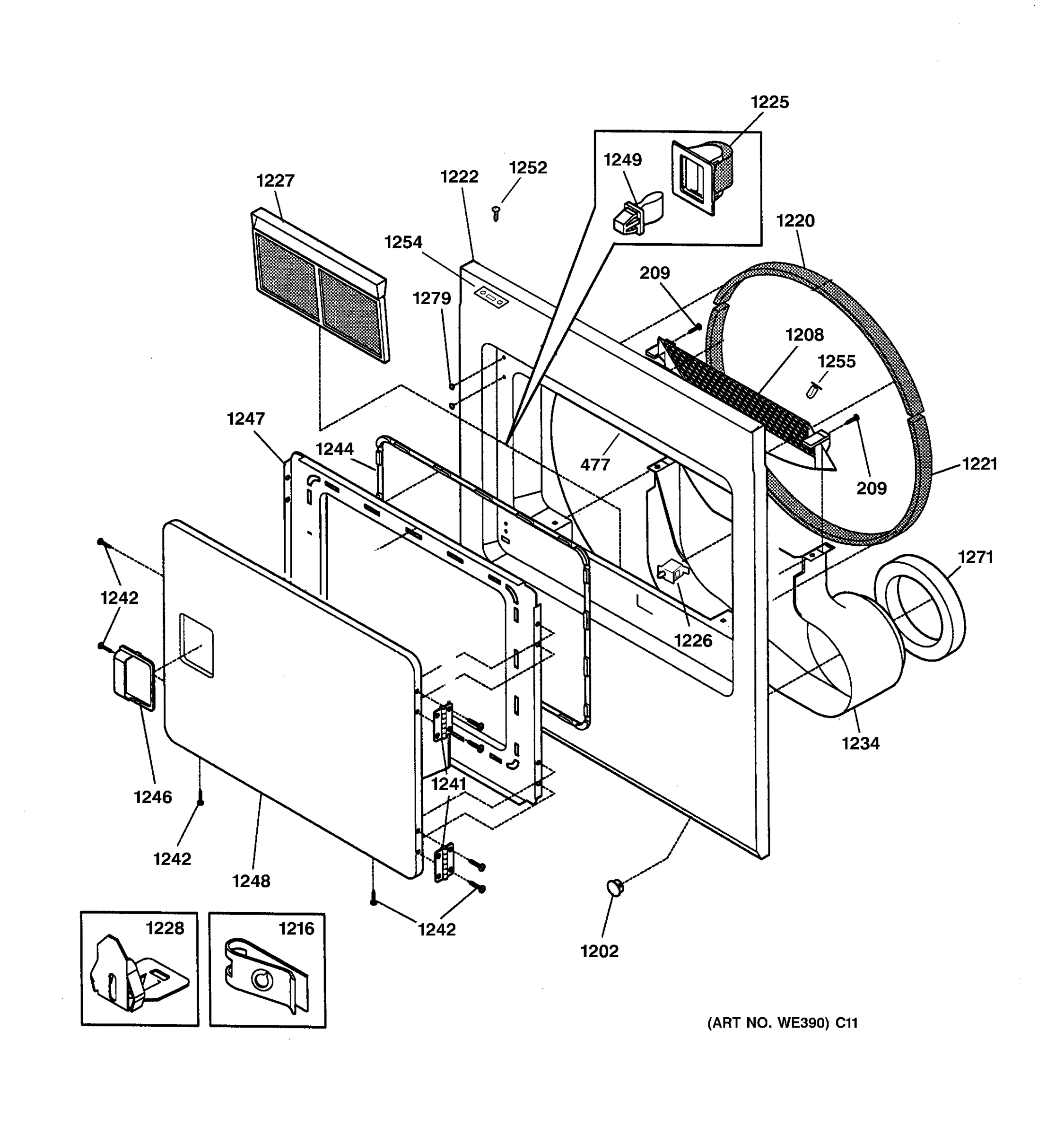 FRONT PANEL & LINT FILTER