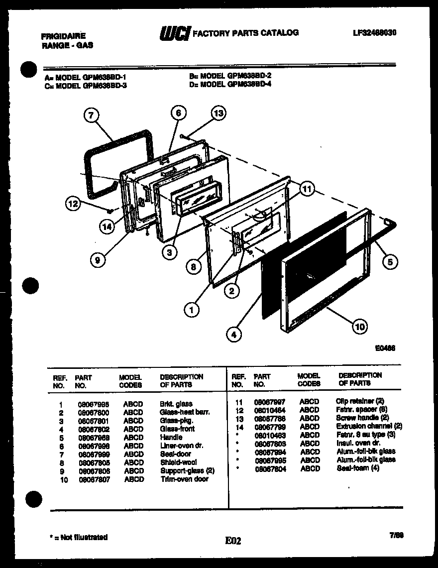 04 - LOWER OVEN DOOR PARTS