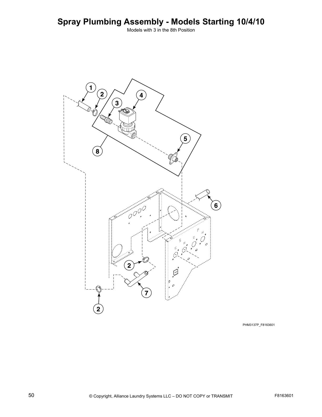 Spray Plumbing Assembly - Models Starting 10/4/10