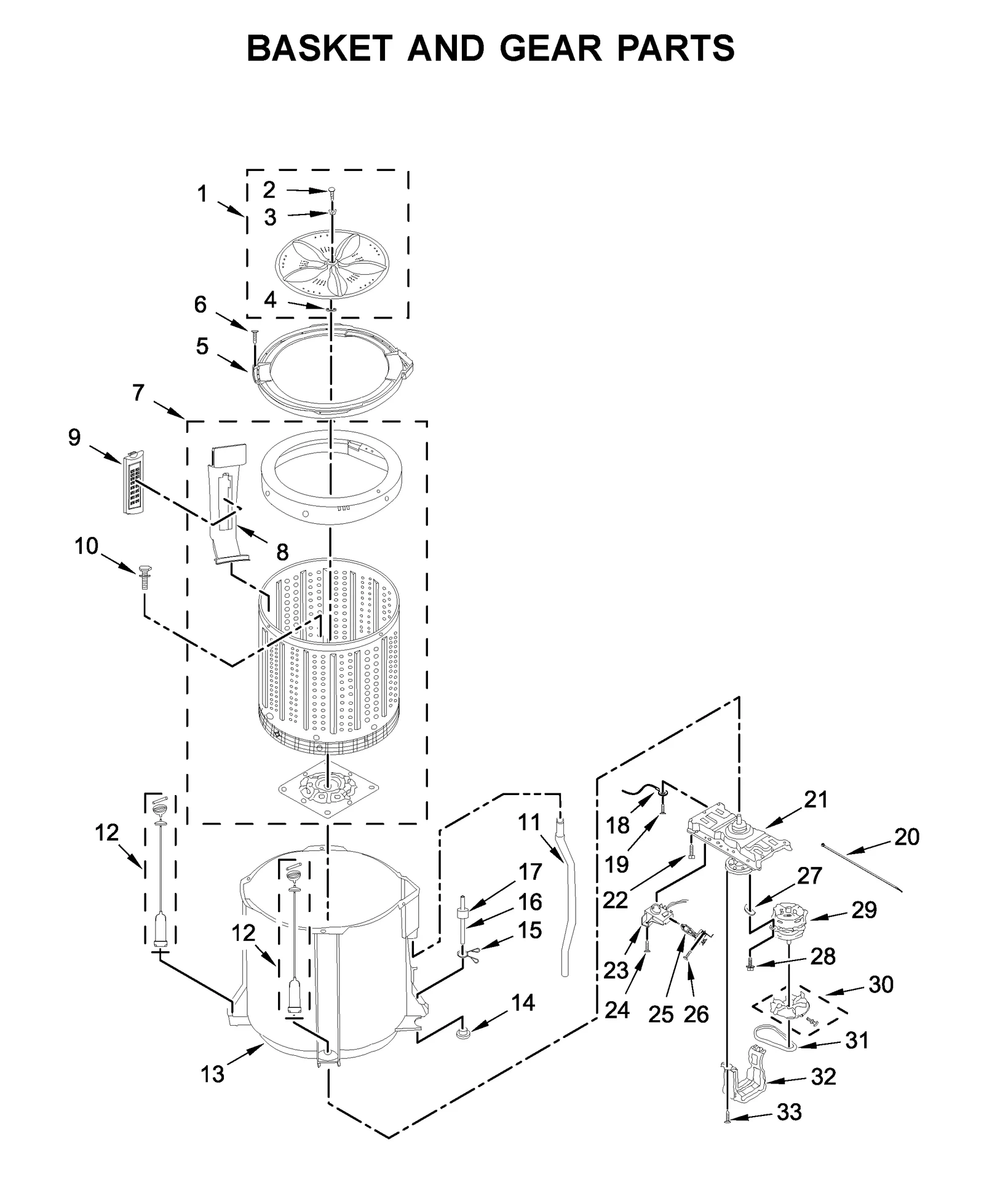 BASKET AND GEAR PARTS