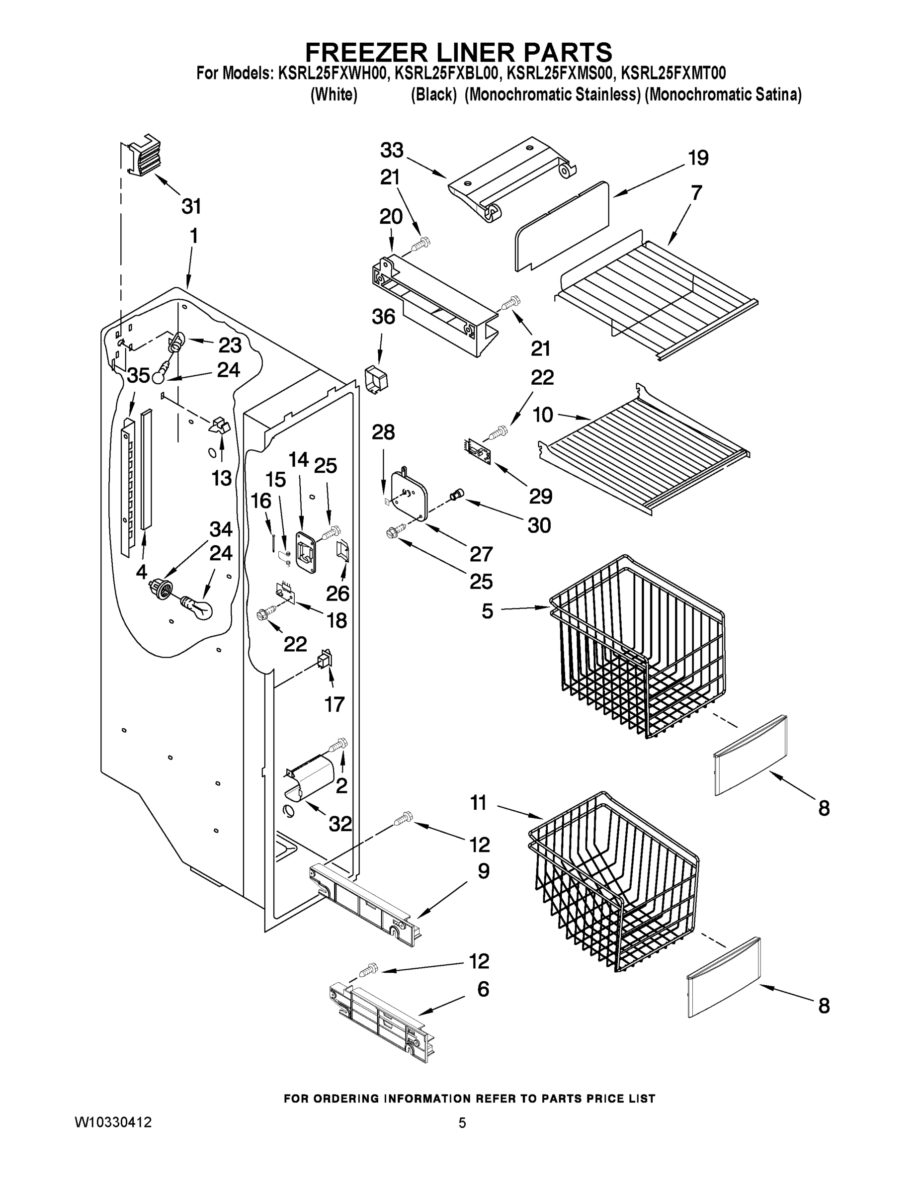 04 - FREEZER LINER PARTS
