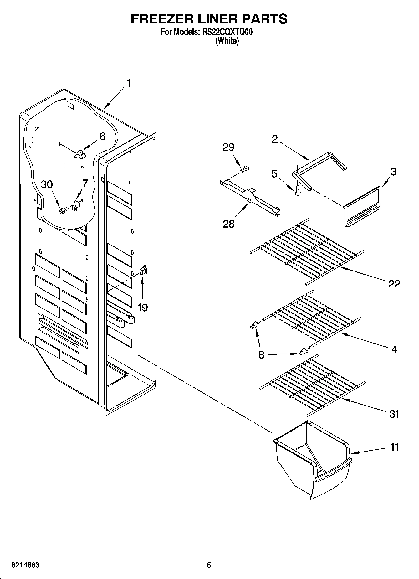 04 - FREEZER LINER PARTS