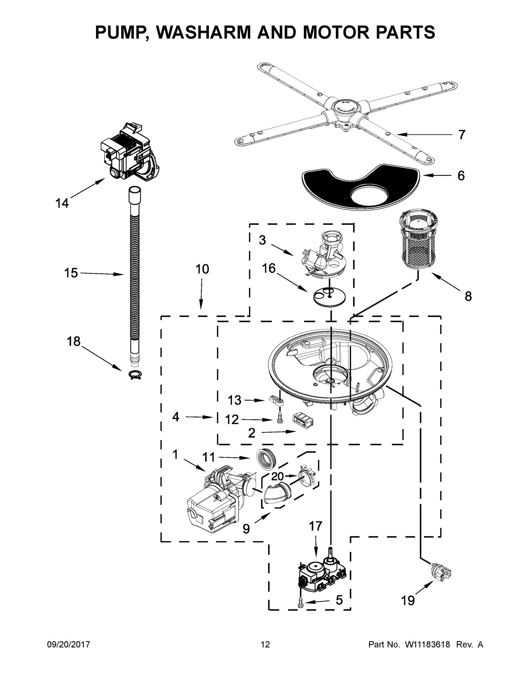 07 - PUMP, WASHARM AND MOTOR PARTS