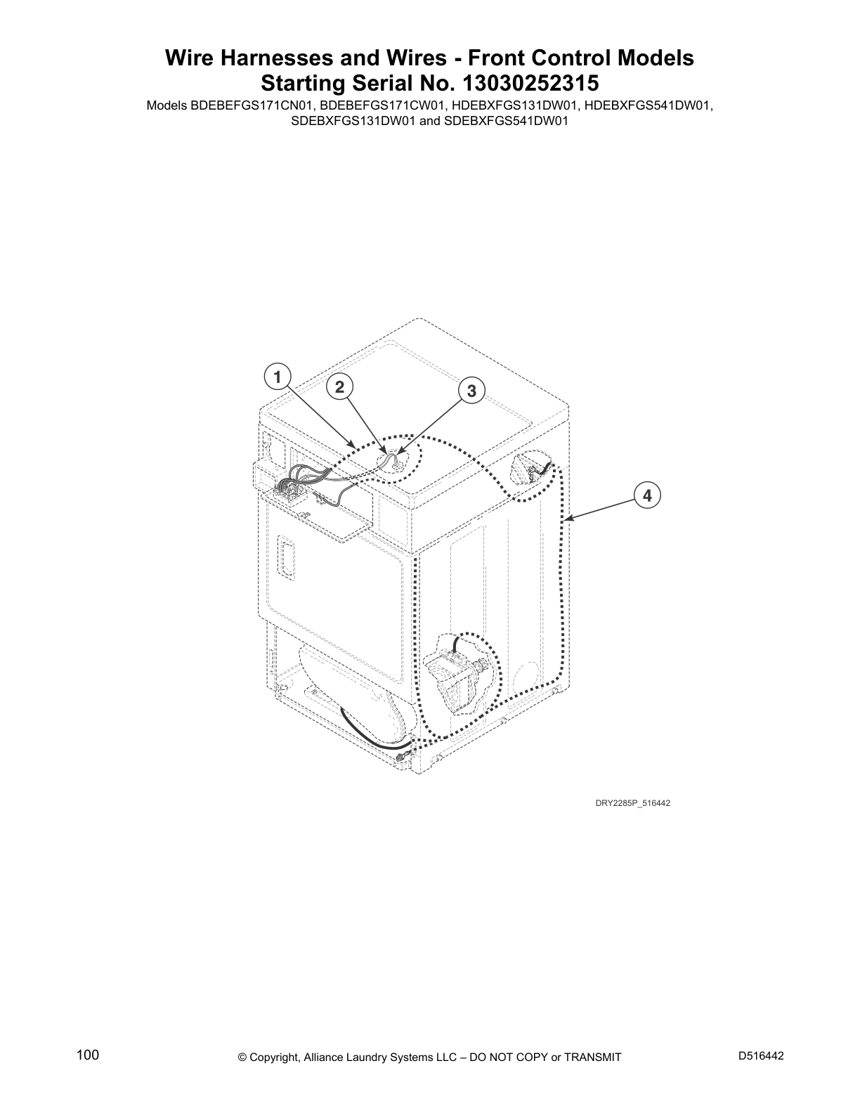 Wire Harnesses and Wires - Front Control Models
Starting Serial No. 13030252315