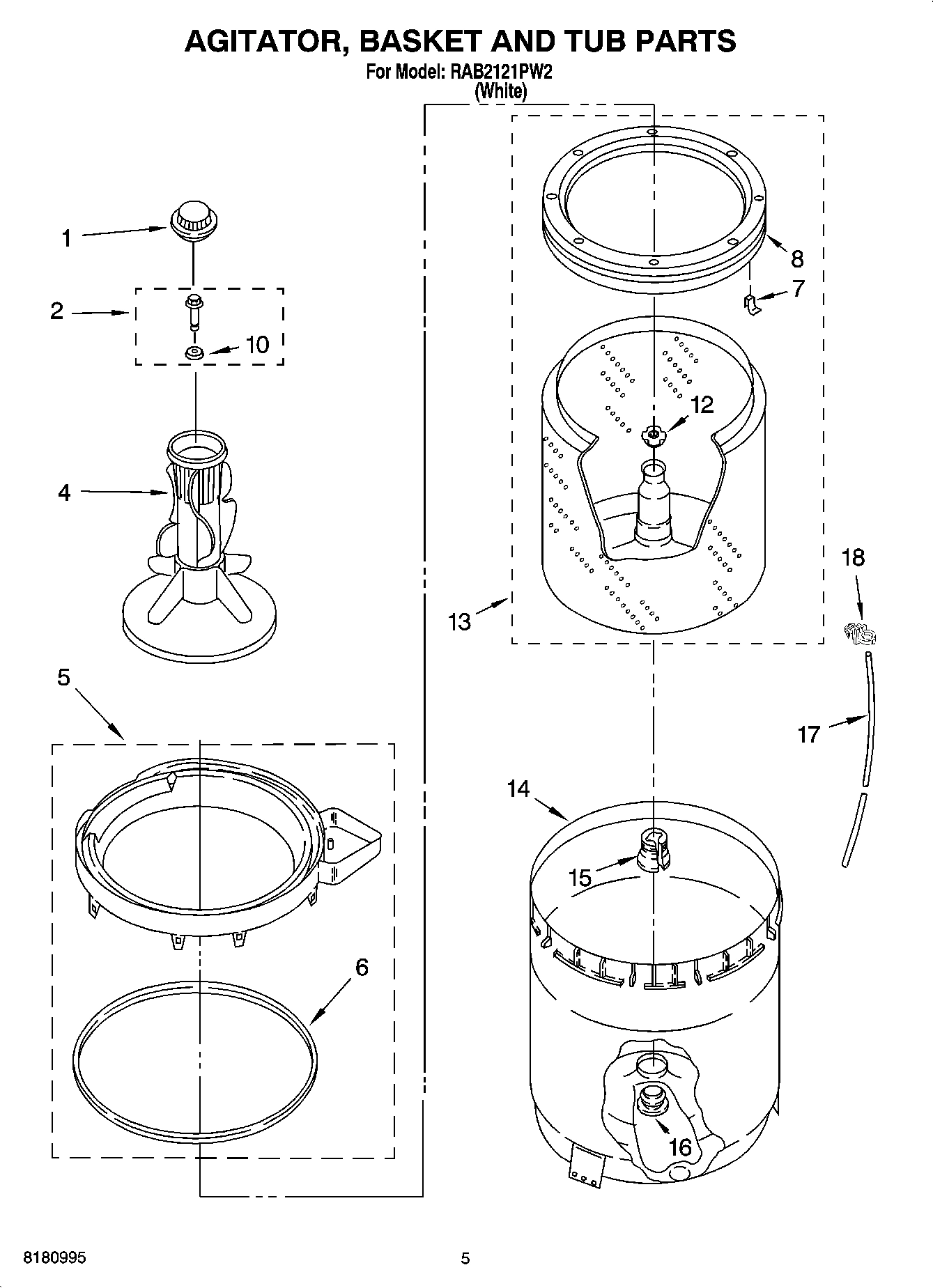03 - AGITATOR, BASKET AND TUB PARTS