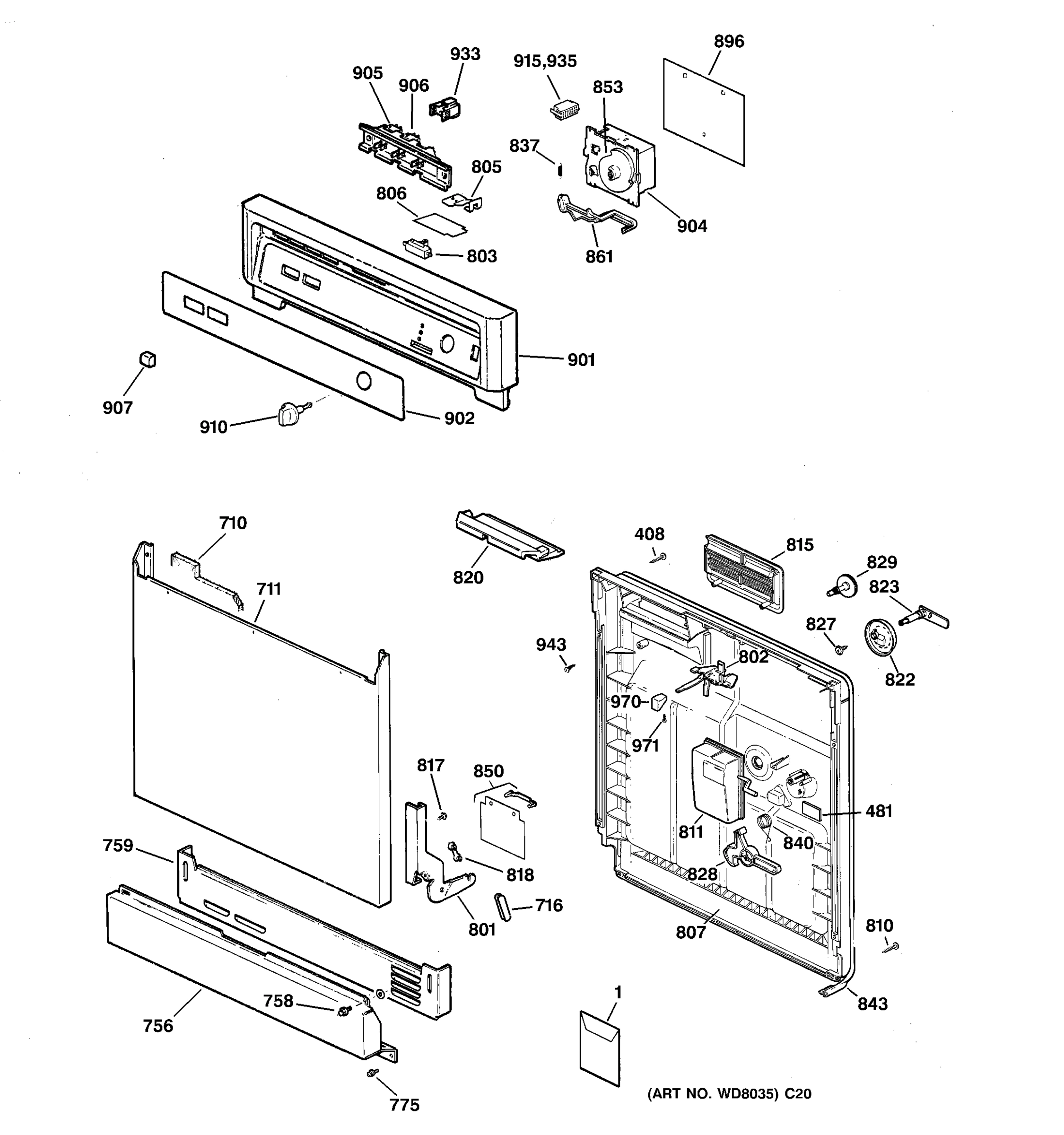 ESCUTCHEON & DOOR ASSEMBLY