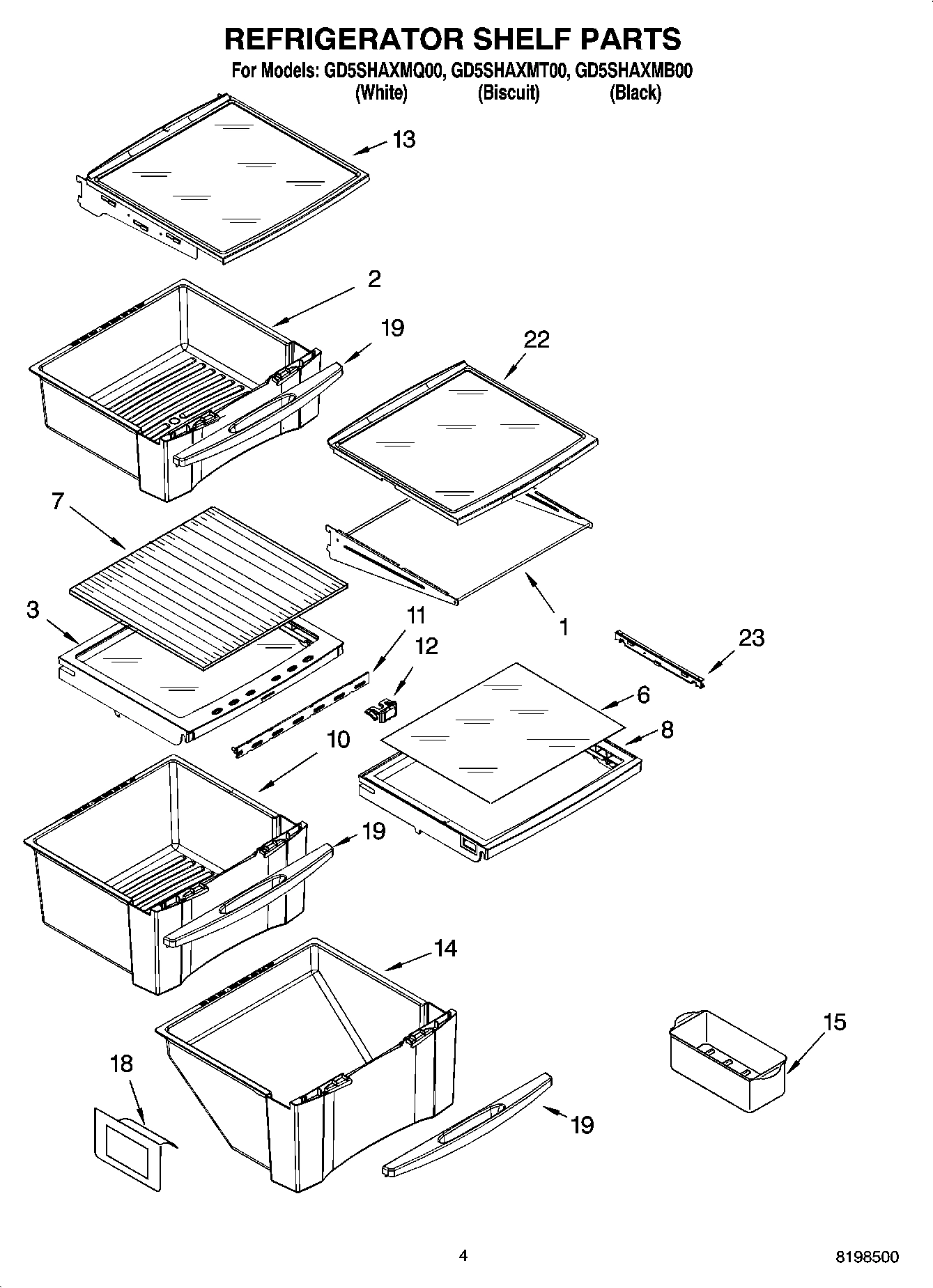 03 - REFRIGERATOR SHELF PARTS