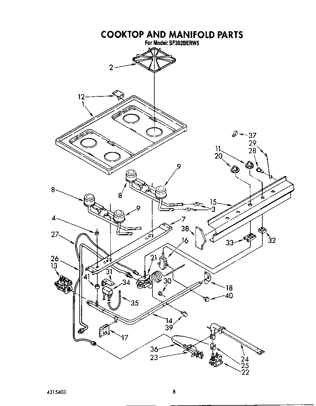 06 - COOKTOP AND MANIFOLD , LIT/OPTIONAL