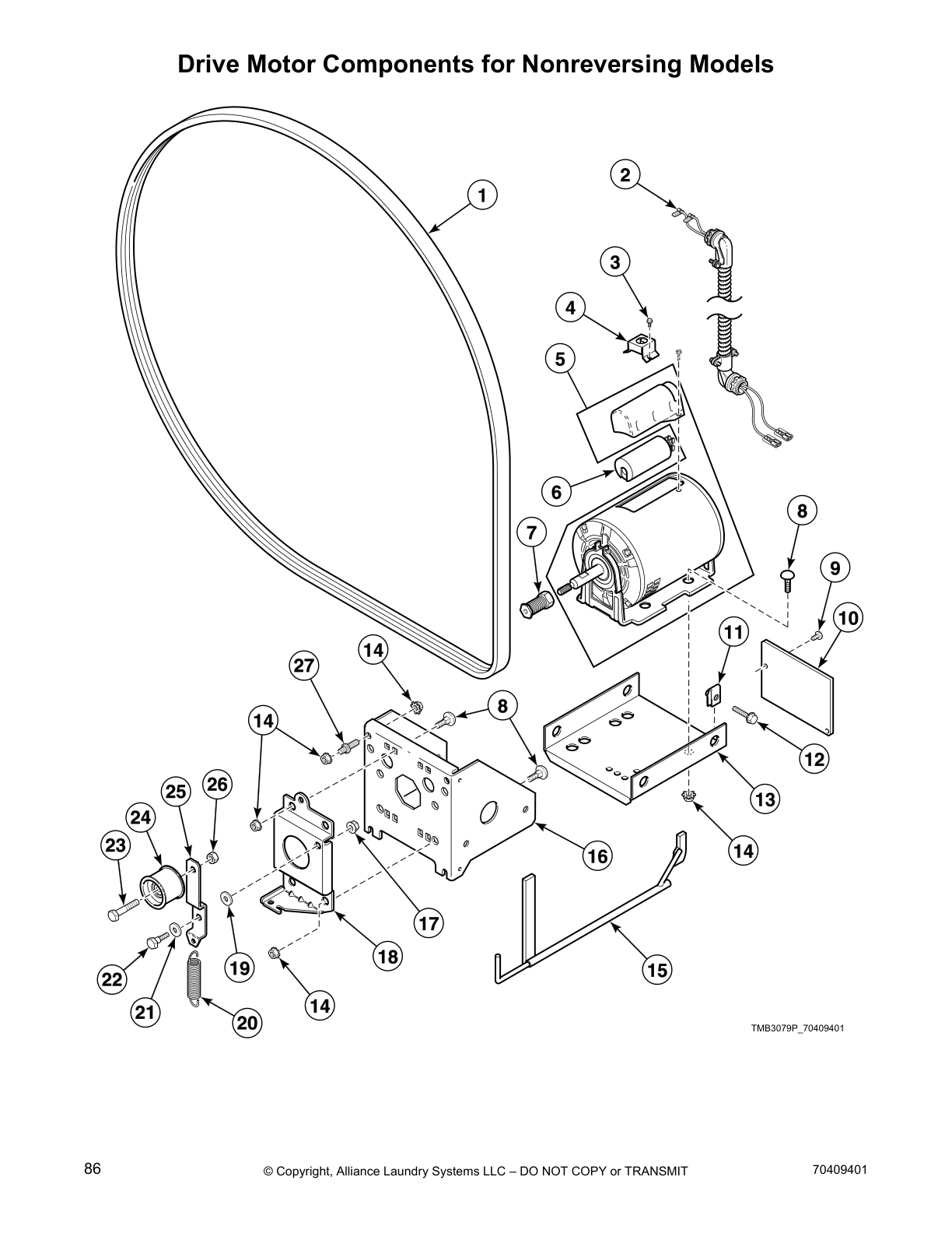 Drive Motor Components for Nonreversing Models
