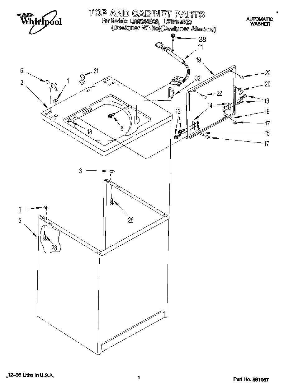 01 - TOP AND CABINET, LIT\OPTIONAL