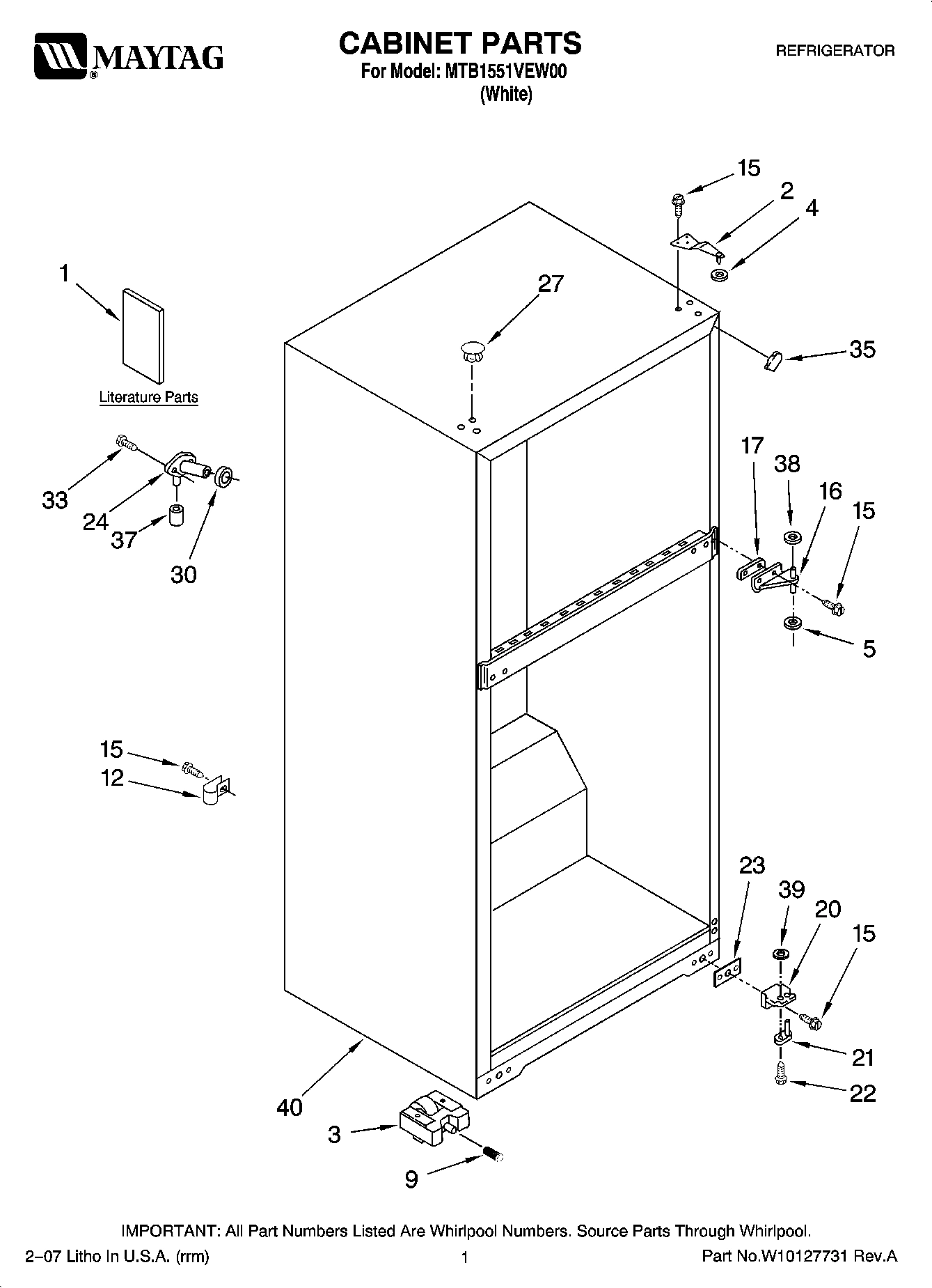01 - CABINET PARTS